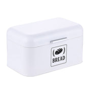 Retro Brotkasten mit Deckel & Griff Weiss-Silber von Relaxdays