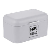 Retro Brotkasten mit Deckel & Griff Silber-Grau von Relaxdays