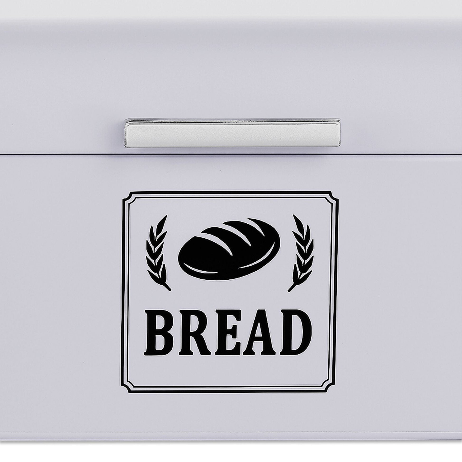 Retro Brotkasten mit Deckel & Griff Silber-Grau von Relaxdays