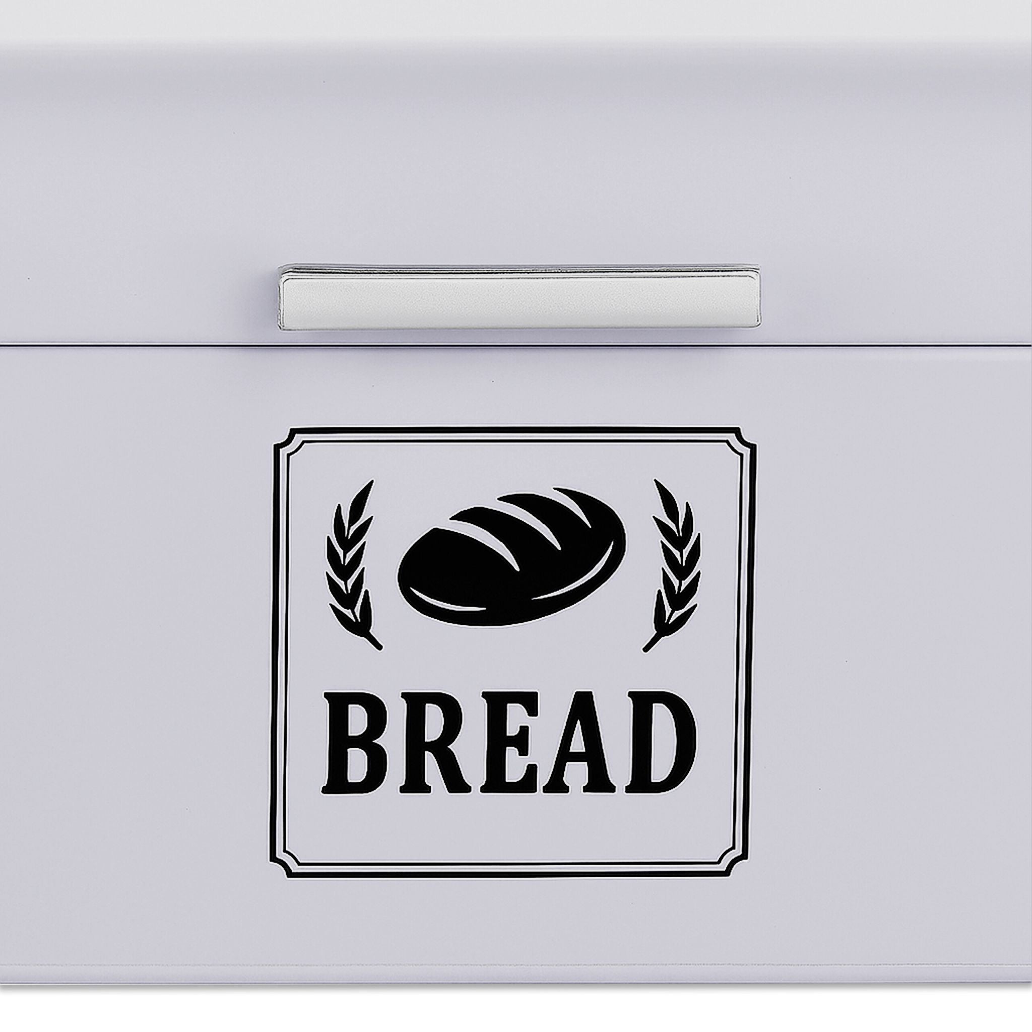 Retro Brotkasten mit Deckel & Griff Silber-Grau von Relaxdays