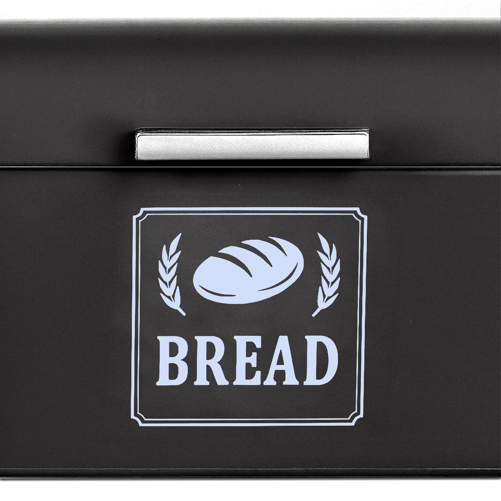 Retro Brotkasten mit Deckel & Griff Schwarz-Silber von Relaxdays