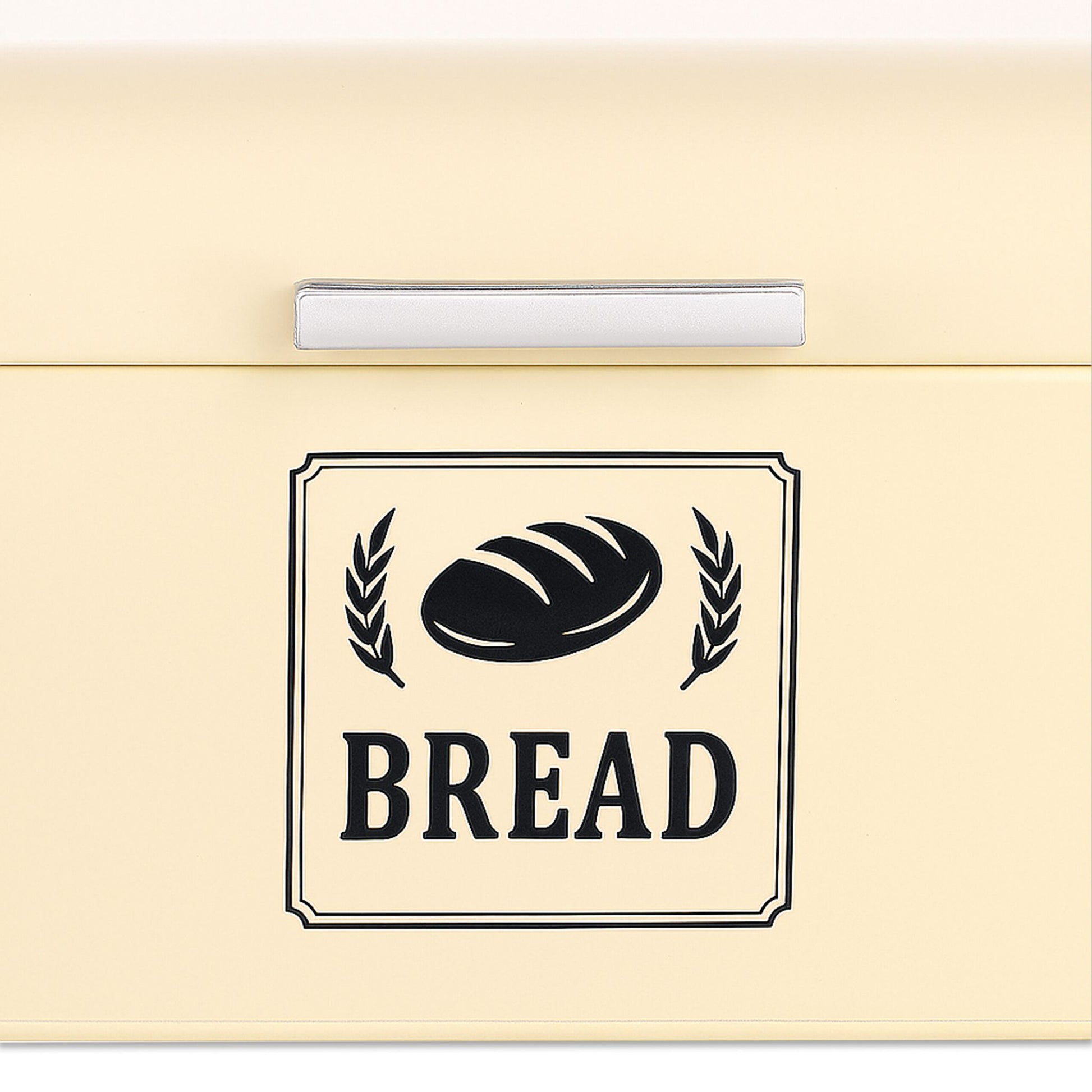 Retro Brotkasten mit Deckel & Griff Beige-Silber von Relaxdays