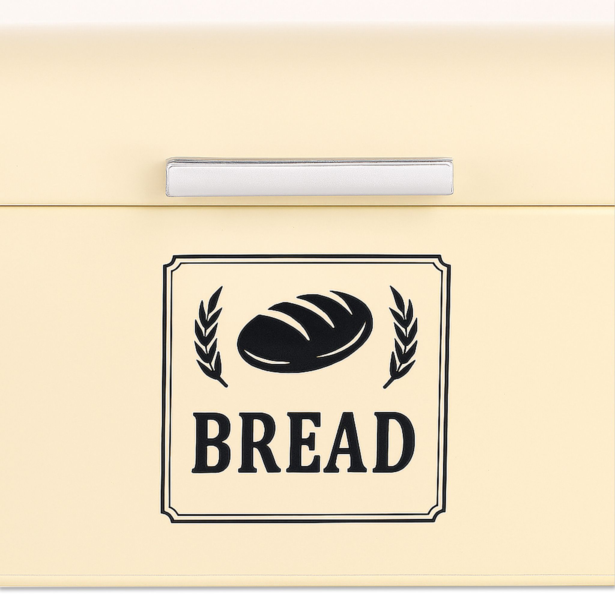 Retro Brotkasten mit Deckel & Griff Beige-Silber von Relaxdays