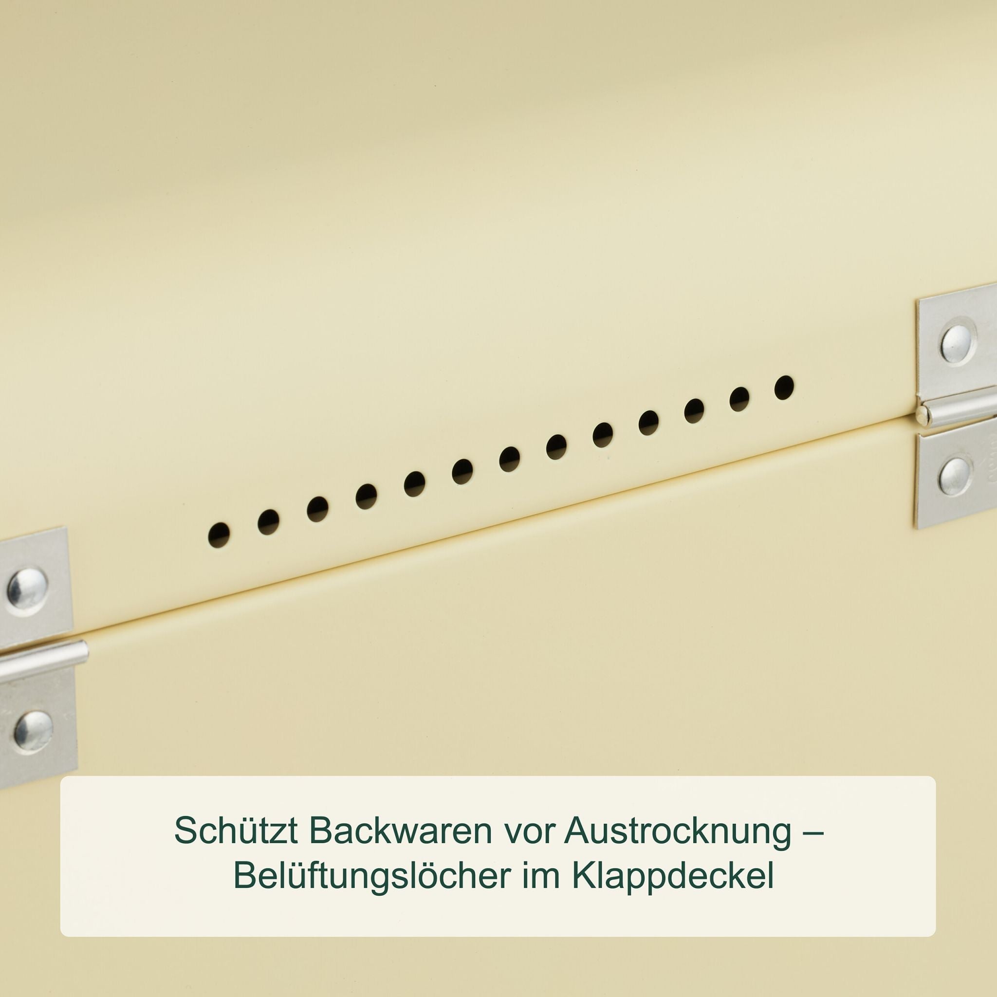 Retro Brotkasten mit Deckel & Griff Beige-Silber von Relaxdays