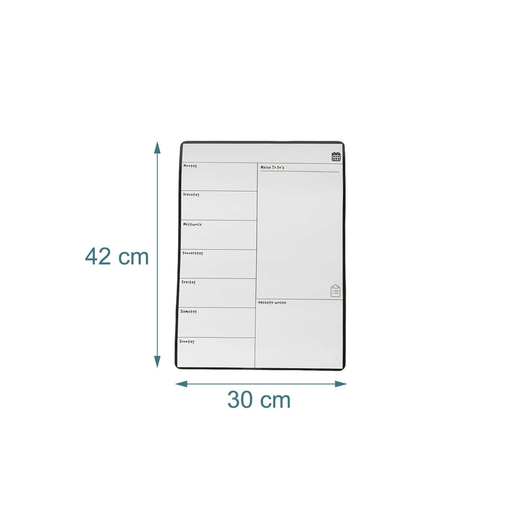 Speiseplan Wochenplaner magnetisch Weiss-Schwarz von Relaxdays