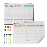 Whiteboard für Kühlschrank 2er-Set Weiss-Schwarz-Türkis