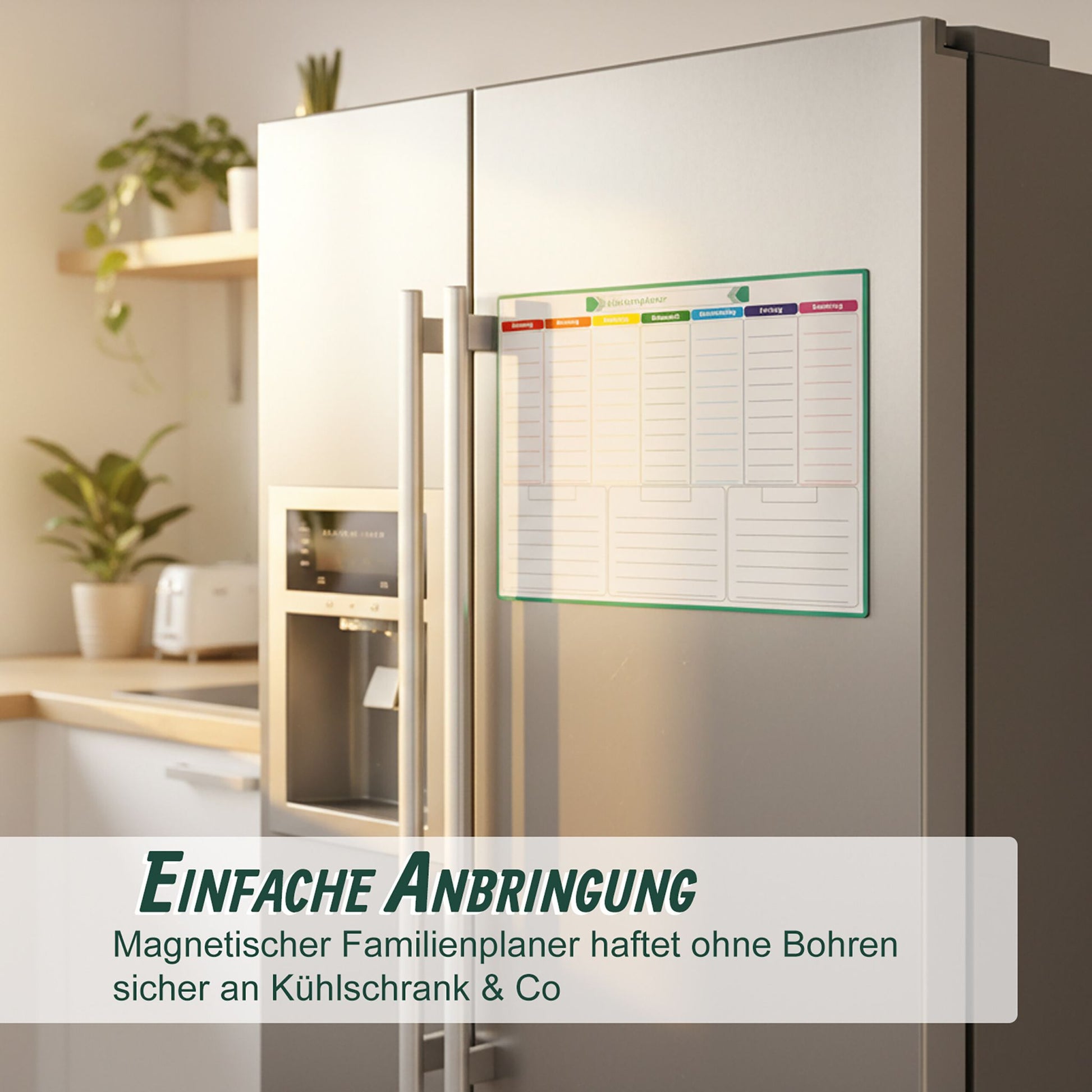 Magnetischer Wochenplaner mit Zubehör Weiss-Grün-Rot von Relaxdays