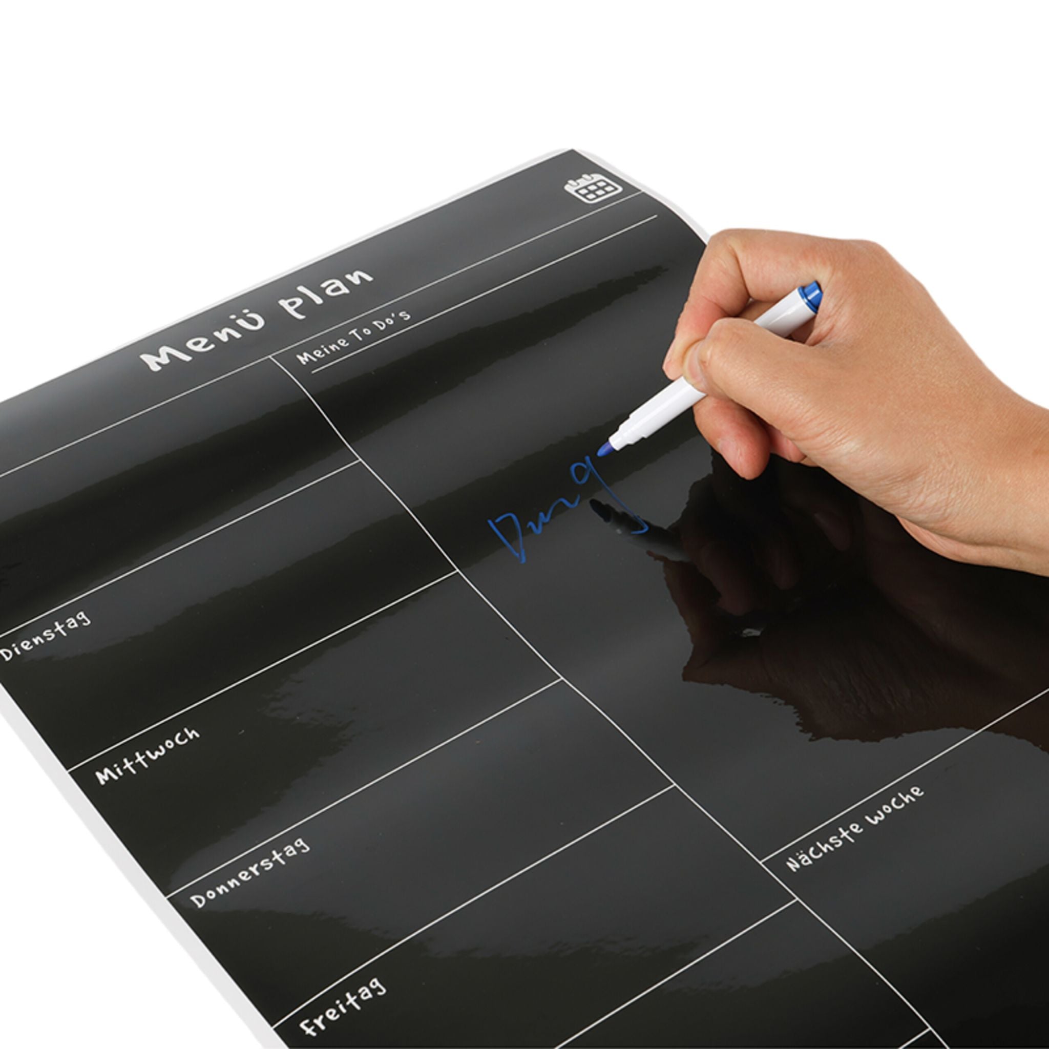 Speiseplan Wochenplaner magnetisch Weiss-Schwarz von Relaxdays
