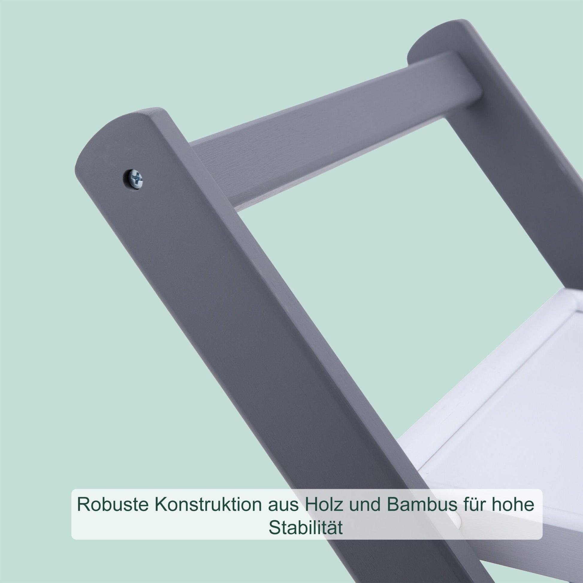 Servierwagen Bambus 2 Etagen Weiss-Grau von Relaxdays