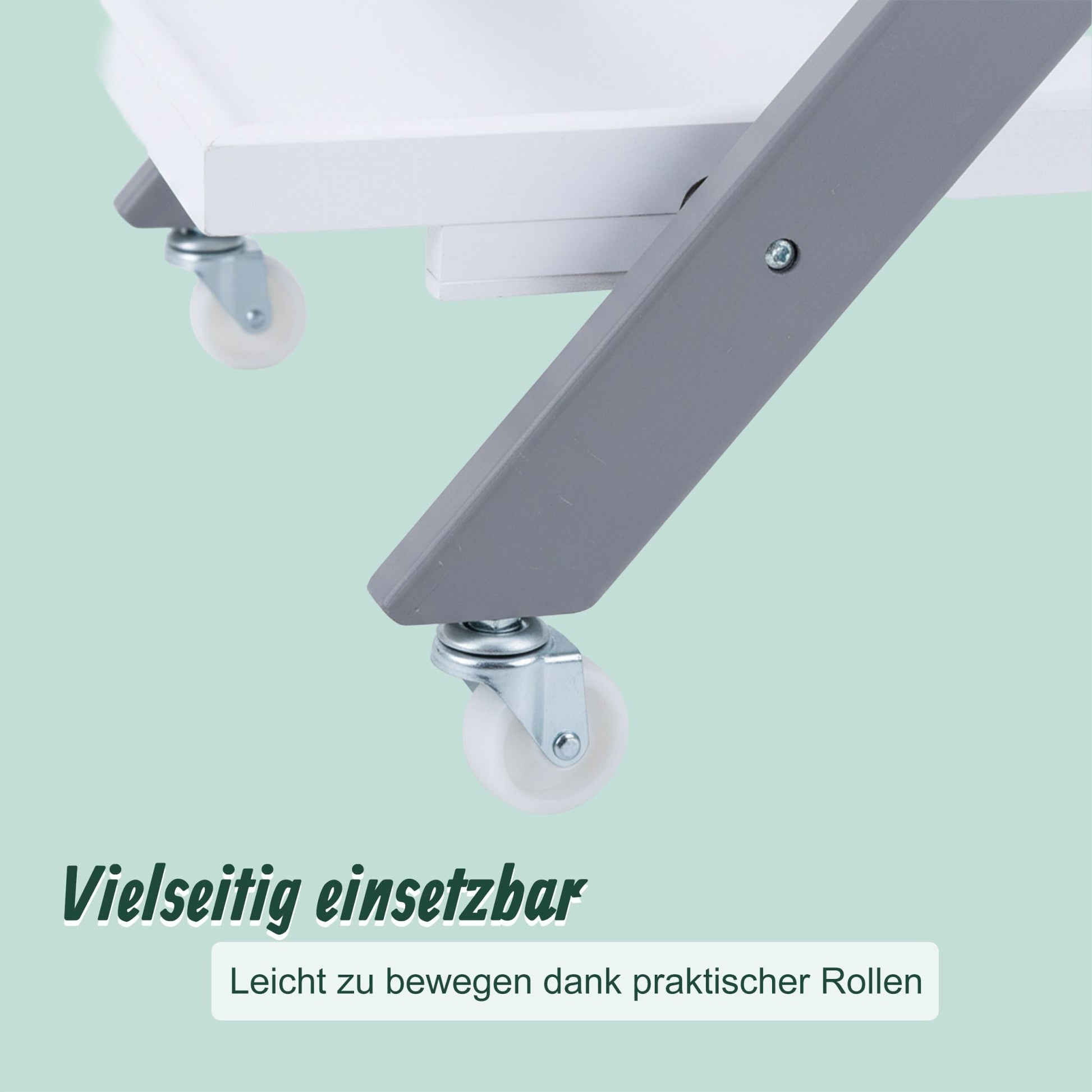 Servierwagen Bambus 2 Etagen Weiss-Grau von Relaxdays