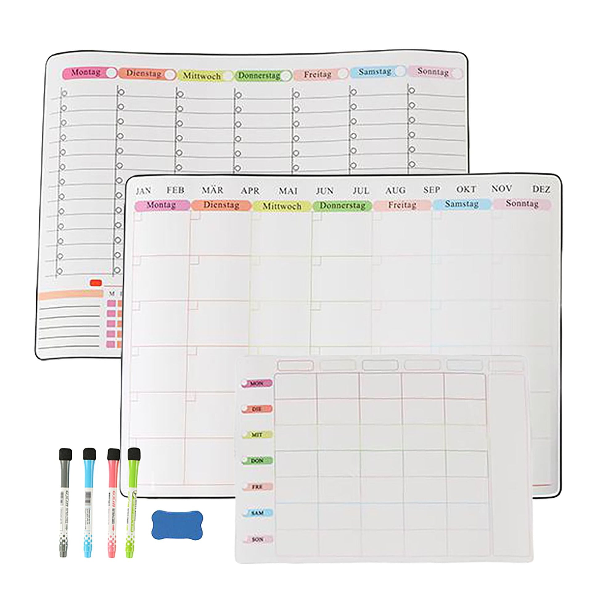 Whiteboard für Kühlschrank 3er-Set Weiss-Blau-Grün von Relaxdays