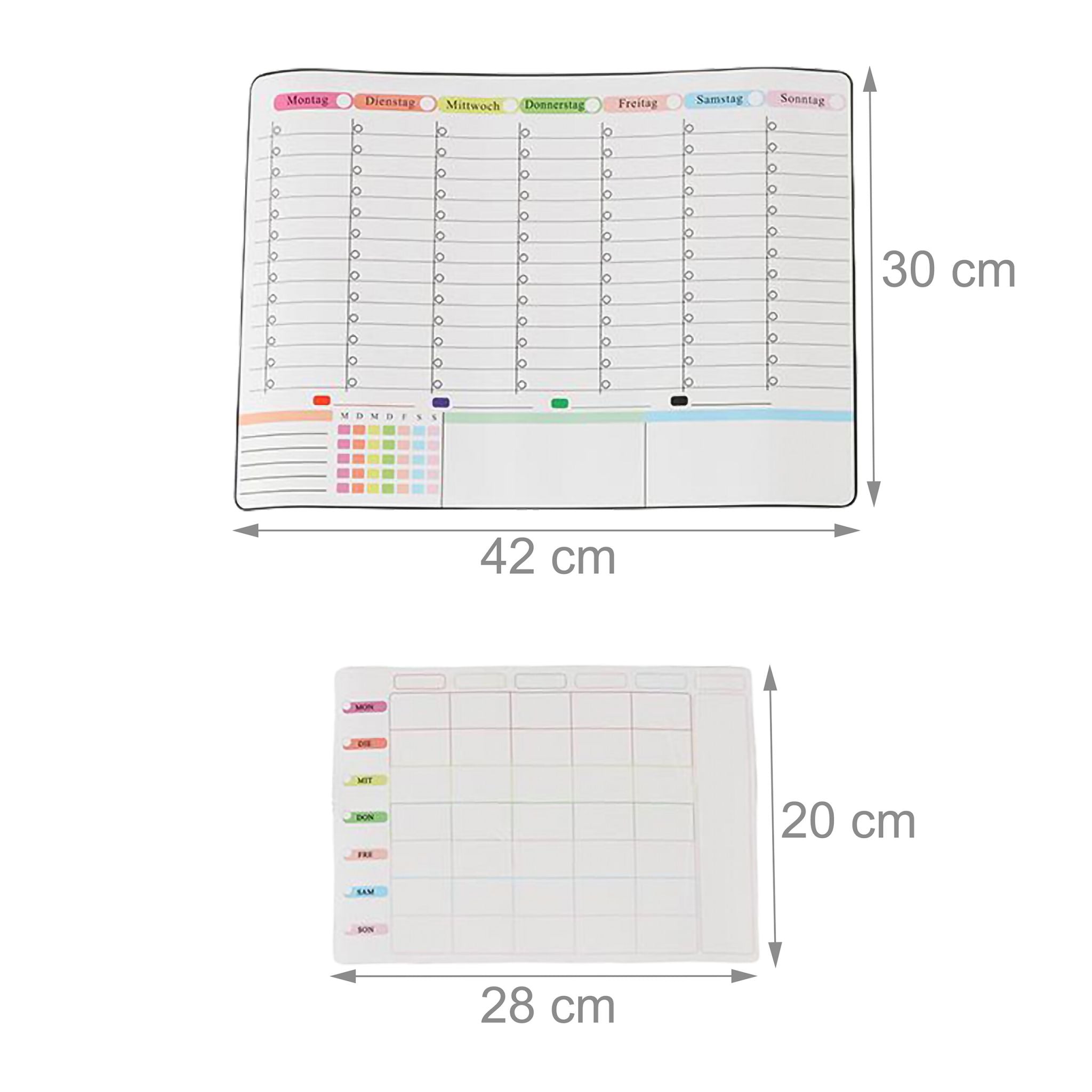 Whiteboard für Kühlschrank 3er-Set Weiss-Blau-Grün von Relaxdays