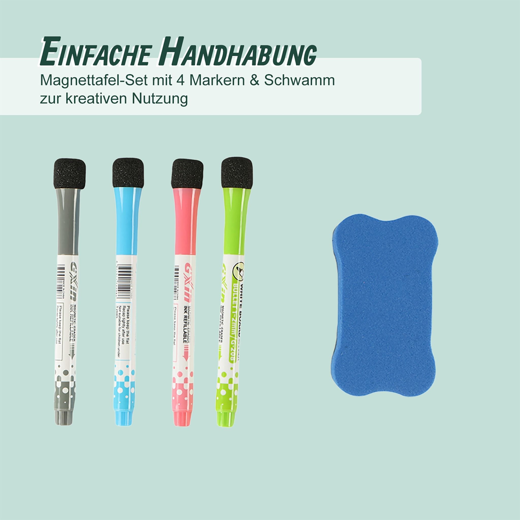 Whiteboard für Kühlschrank 3er-Set Weiss-Blau-Grün von Relaxdays