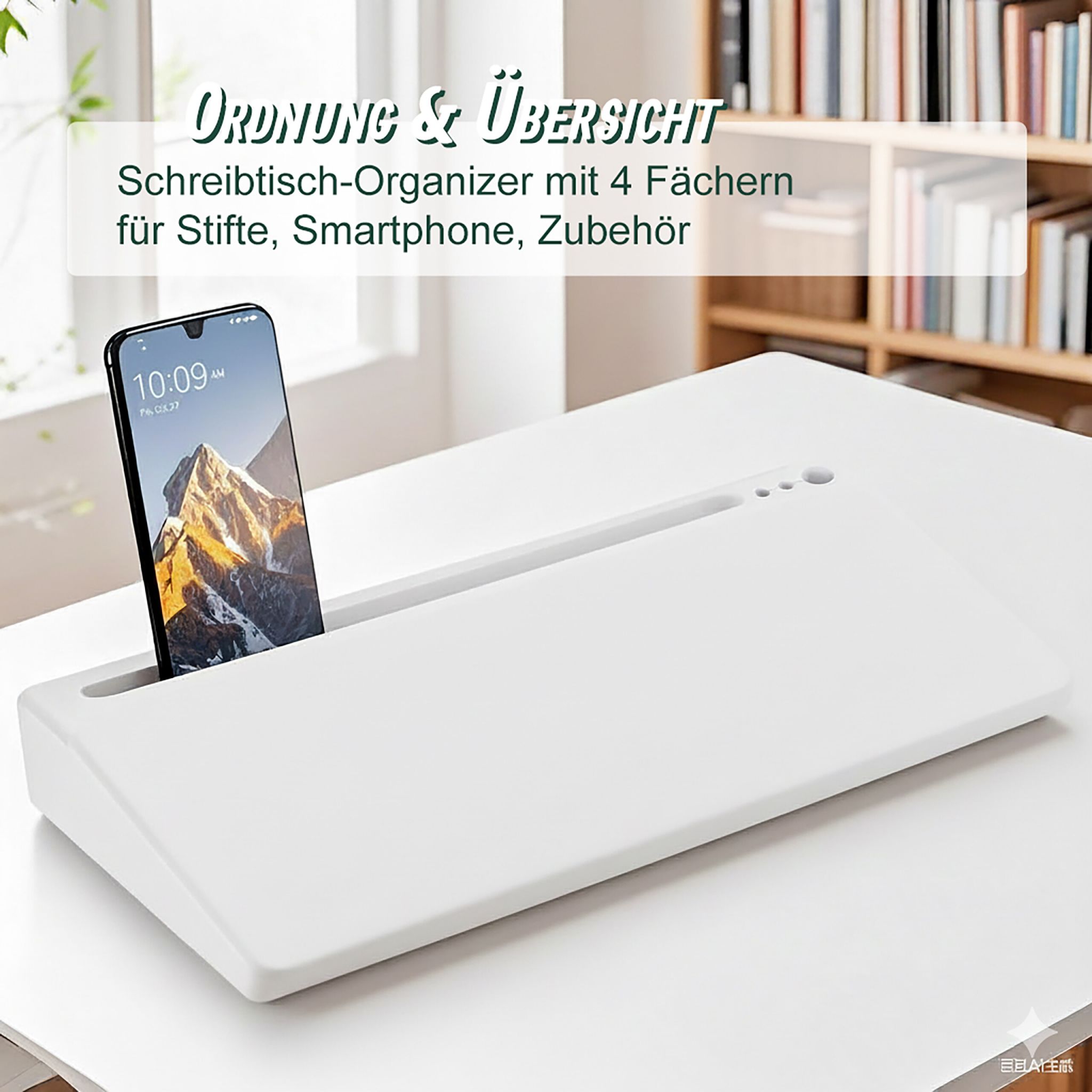 Schreibtisch Organizer mit Whiteboard Weiss