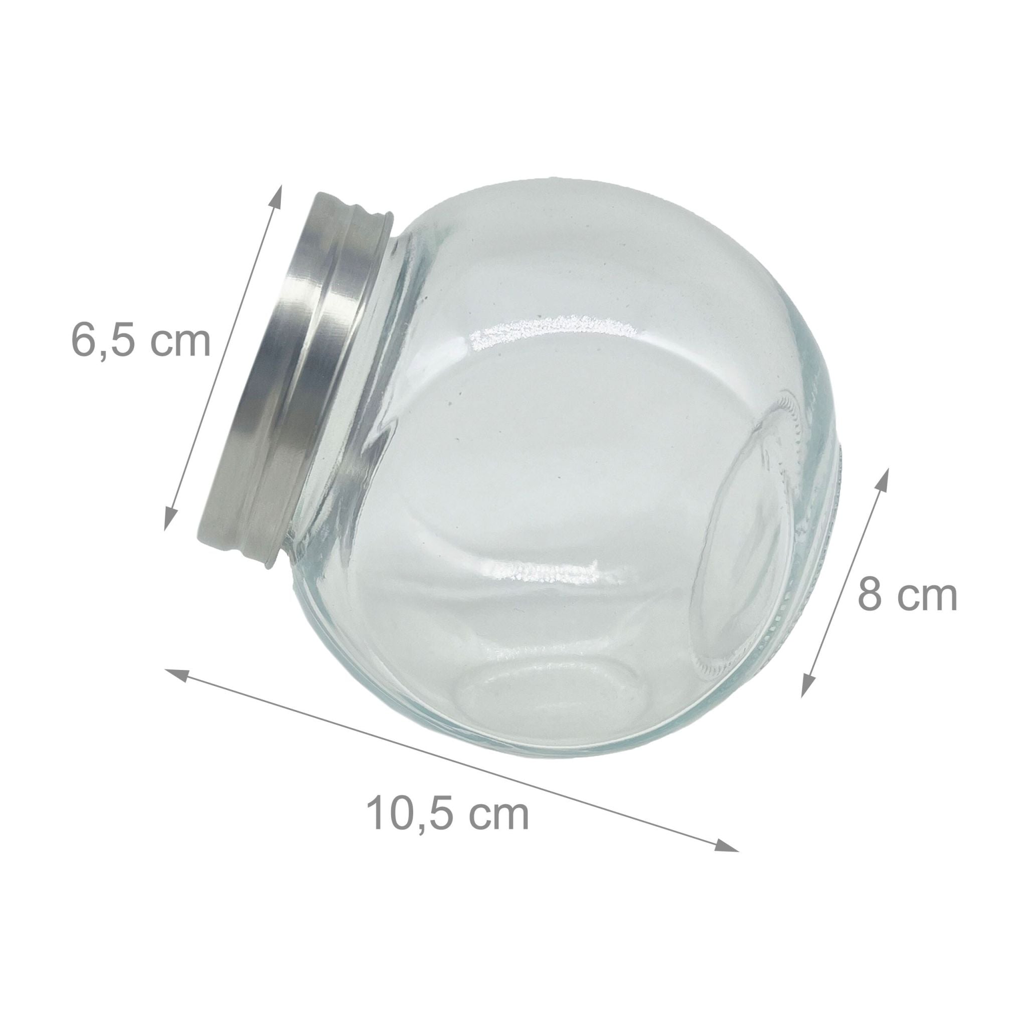 Bonbonglas 6er-Set 480ml Silber-Transparent von Relaxdays