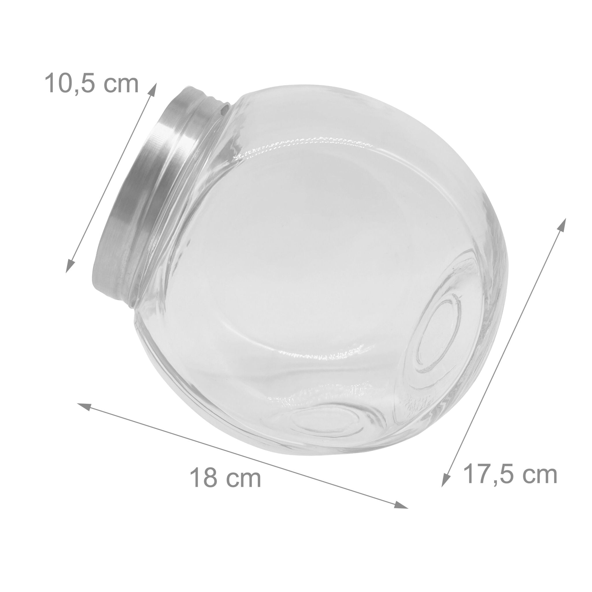 Bonbonglas 2er-Set 2L Silber-Transparent von Relaxdays