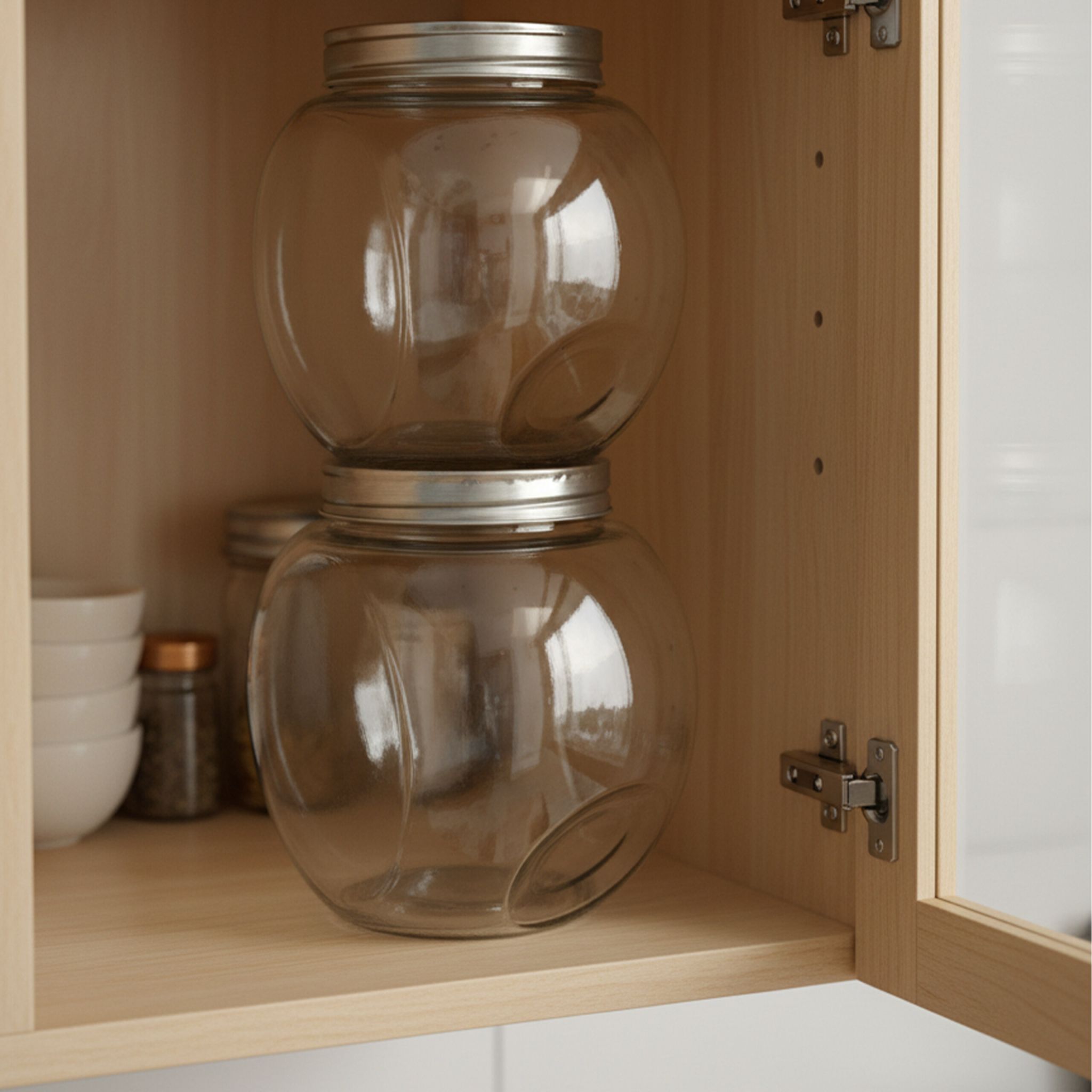 Bonbonglas 2er-Set 2L Silber-Transparent von Relaxdays