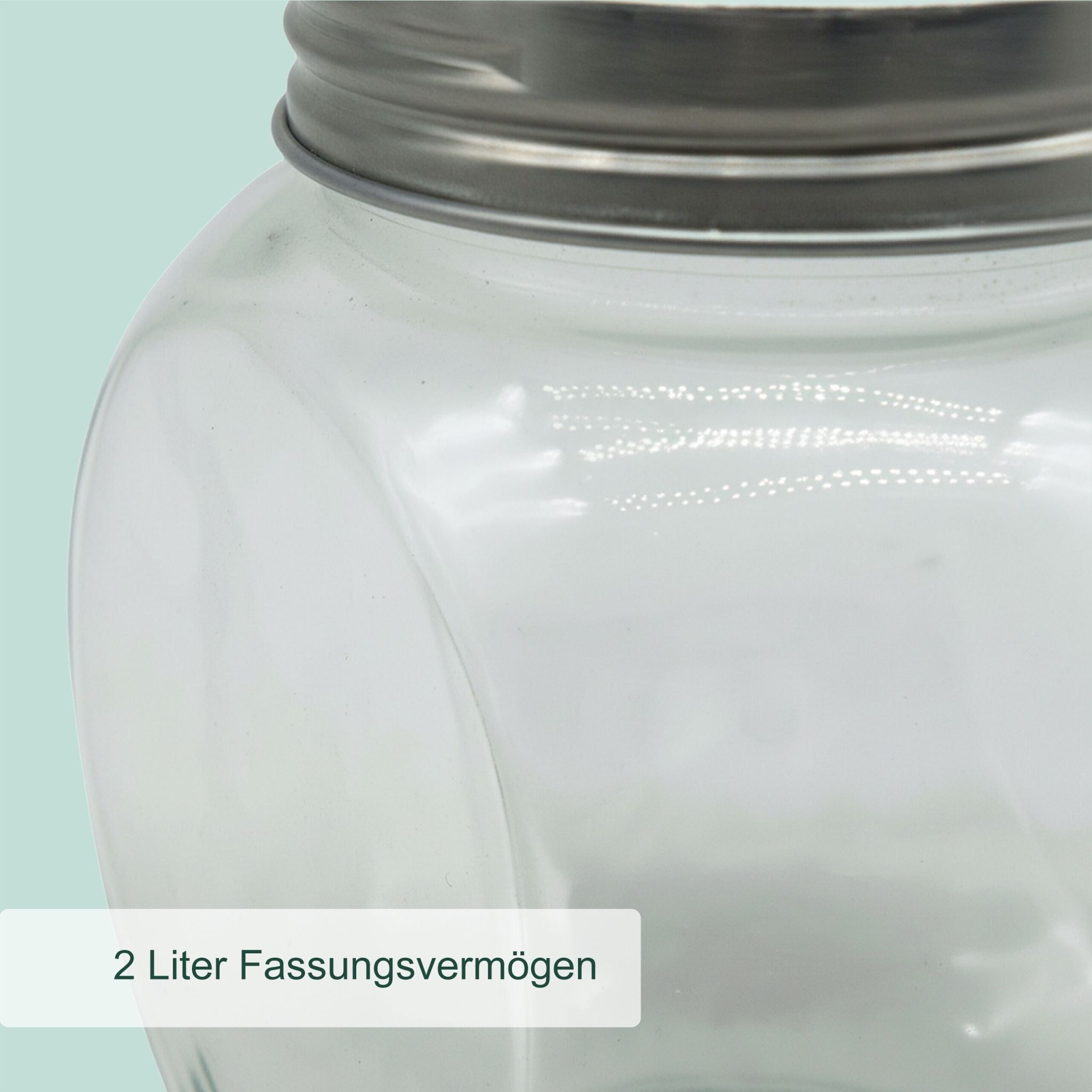 Bonbonglas 2er-Set 2L Silber-Transparent von Relaxdays