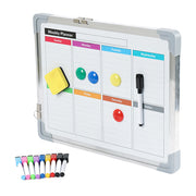 Whiteboard mit Zubehör Weiss-Silber von Relaxdays