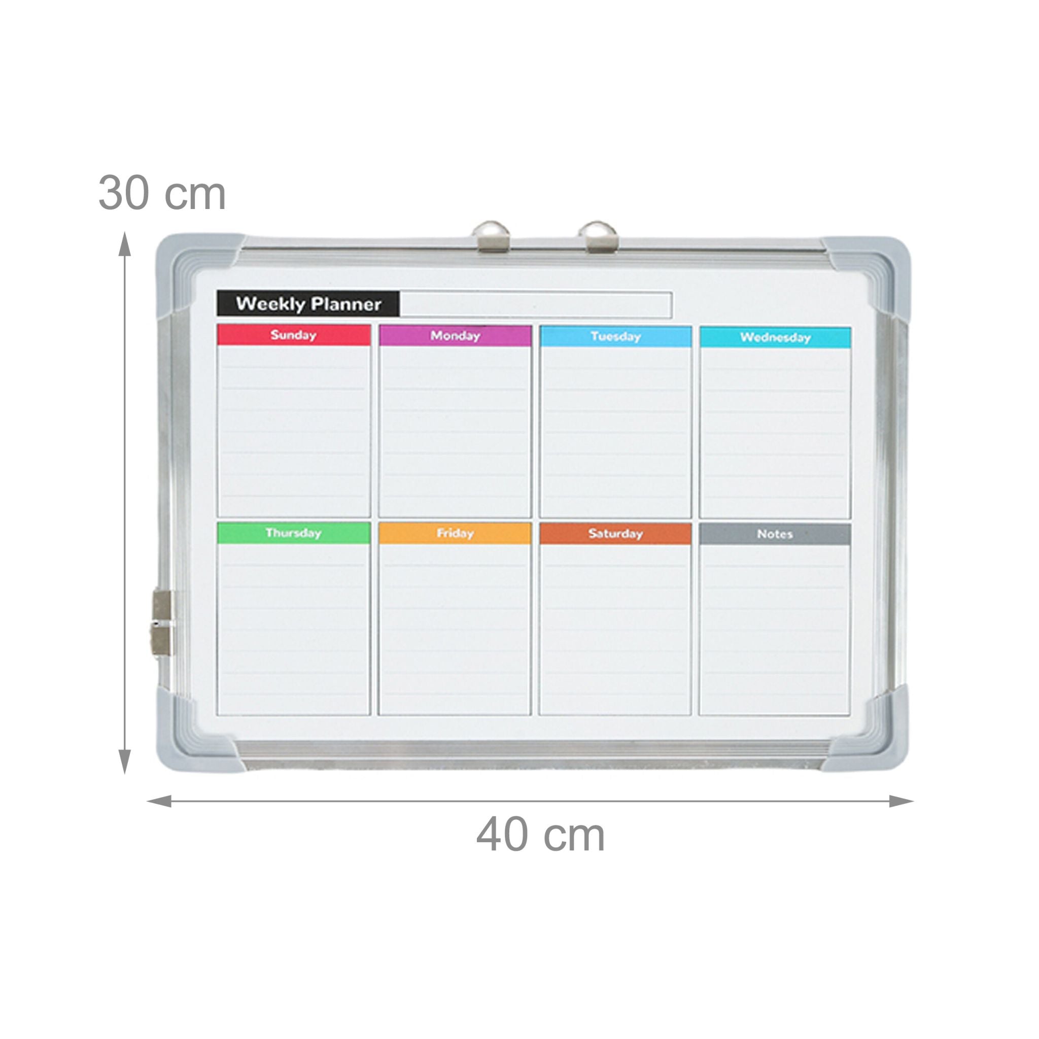 Whiteboard mit Zubehör Weiss-Silber von Relaxdays