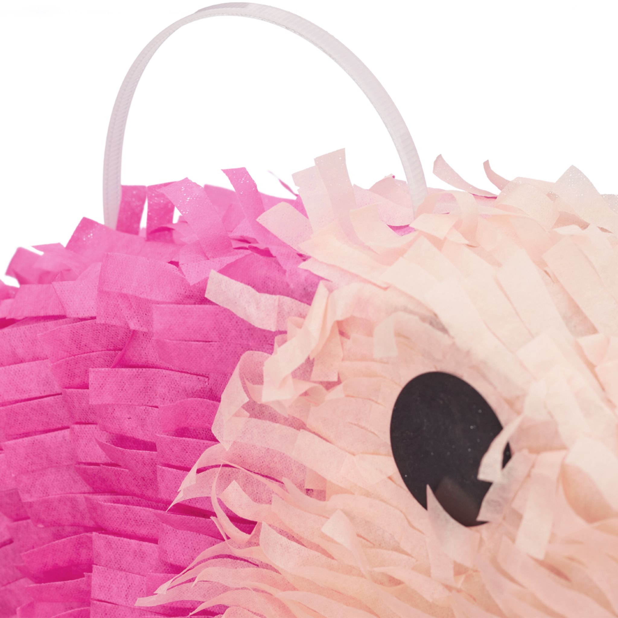 Pinata Flamingo mit Stab und Maske Creme-Pink-Schwarz von Relaxdays