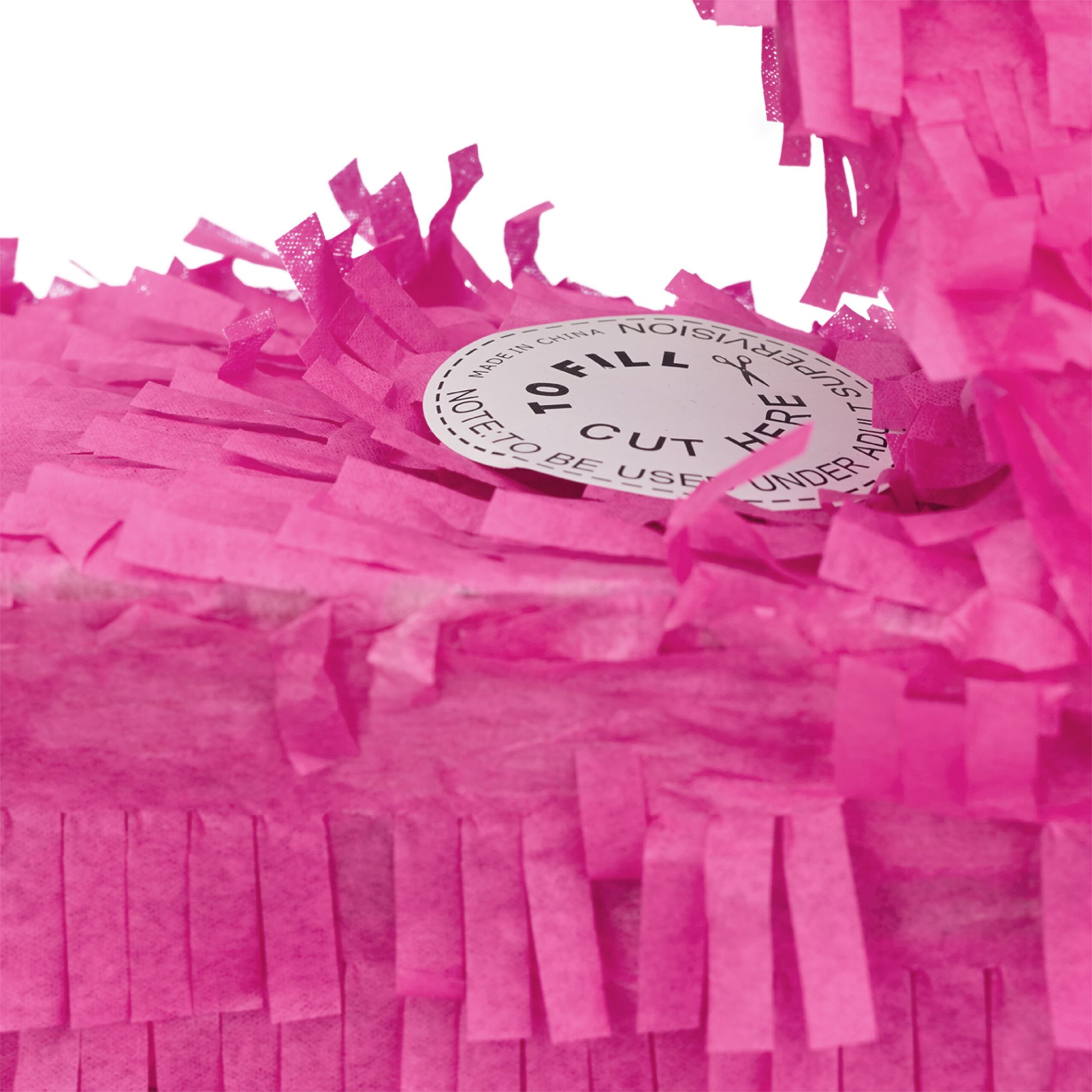 Pinata Flamingo mit Stab und Maske Creme-Pink-Schwarz von Relaxdays