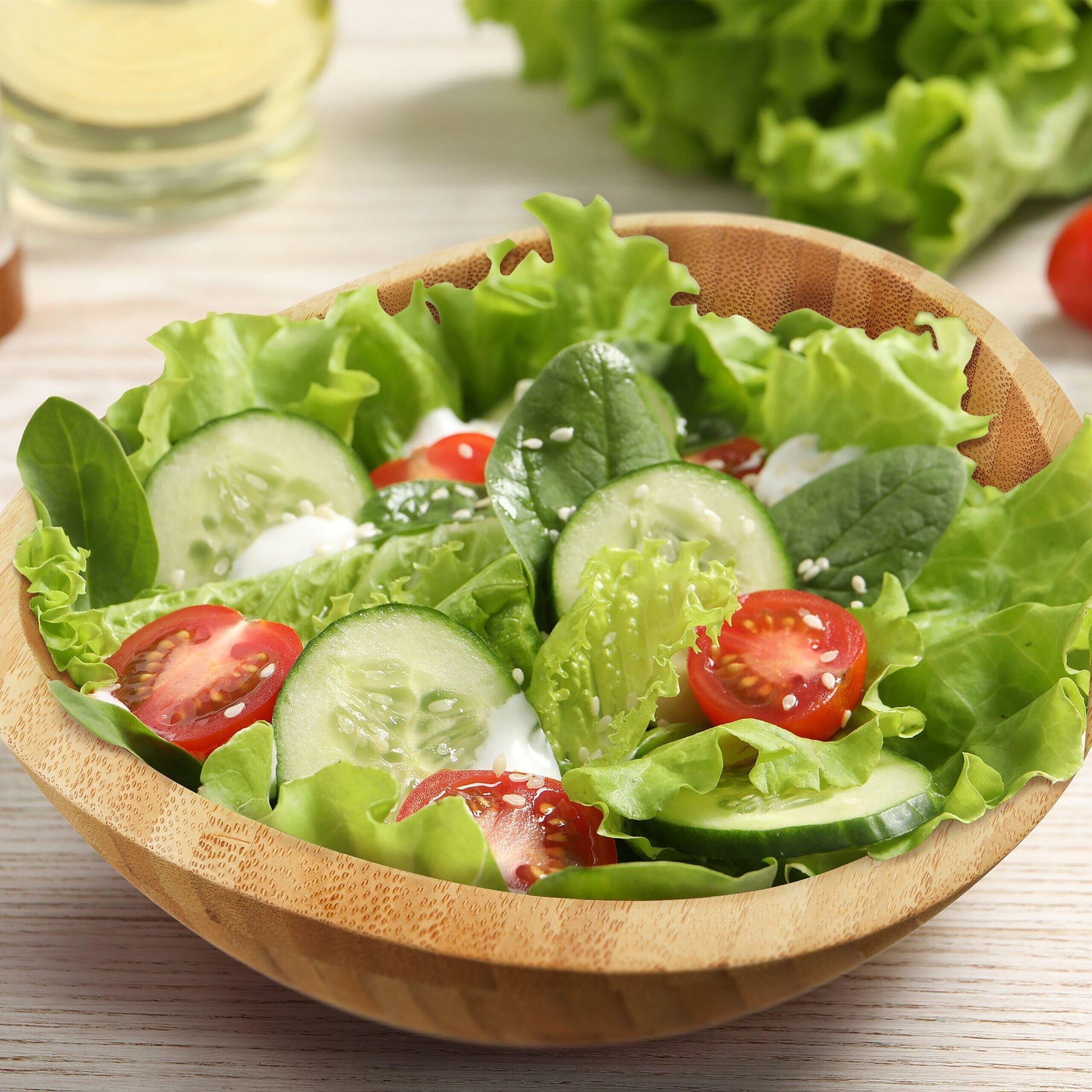Salatschüssel Bambus Hellbraun von Relaxdays