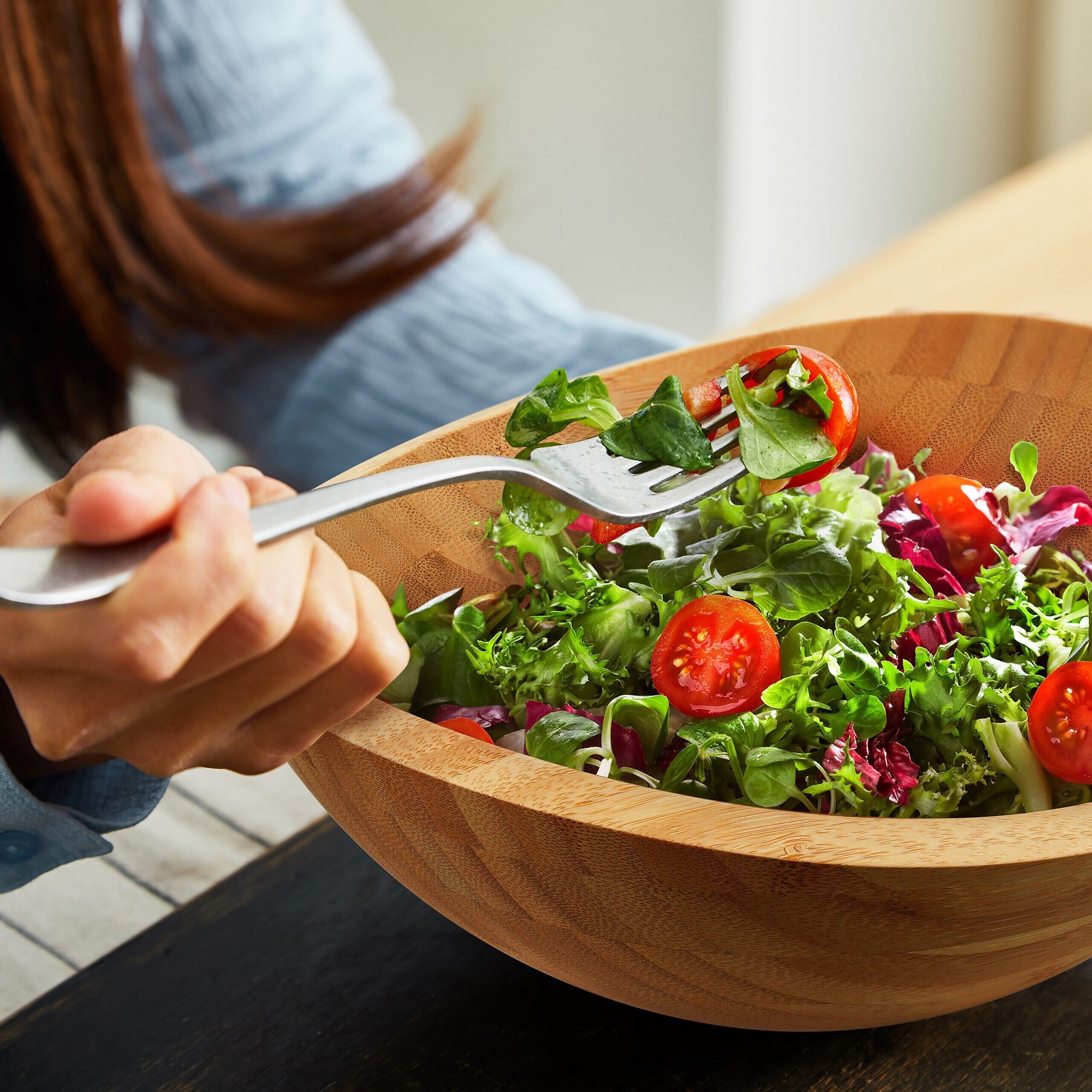 Salatschüssel Bambus Hellbraun von Relaxdays