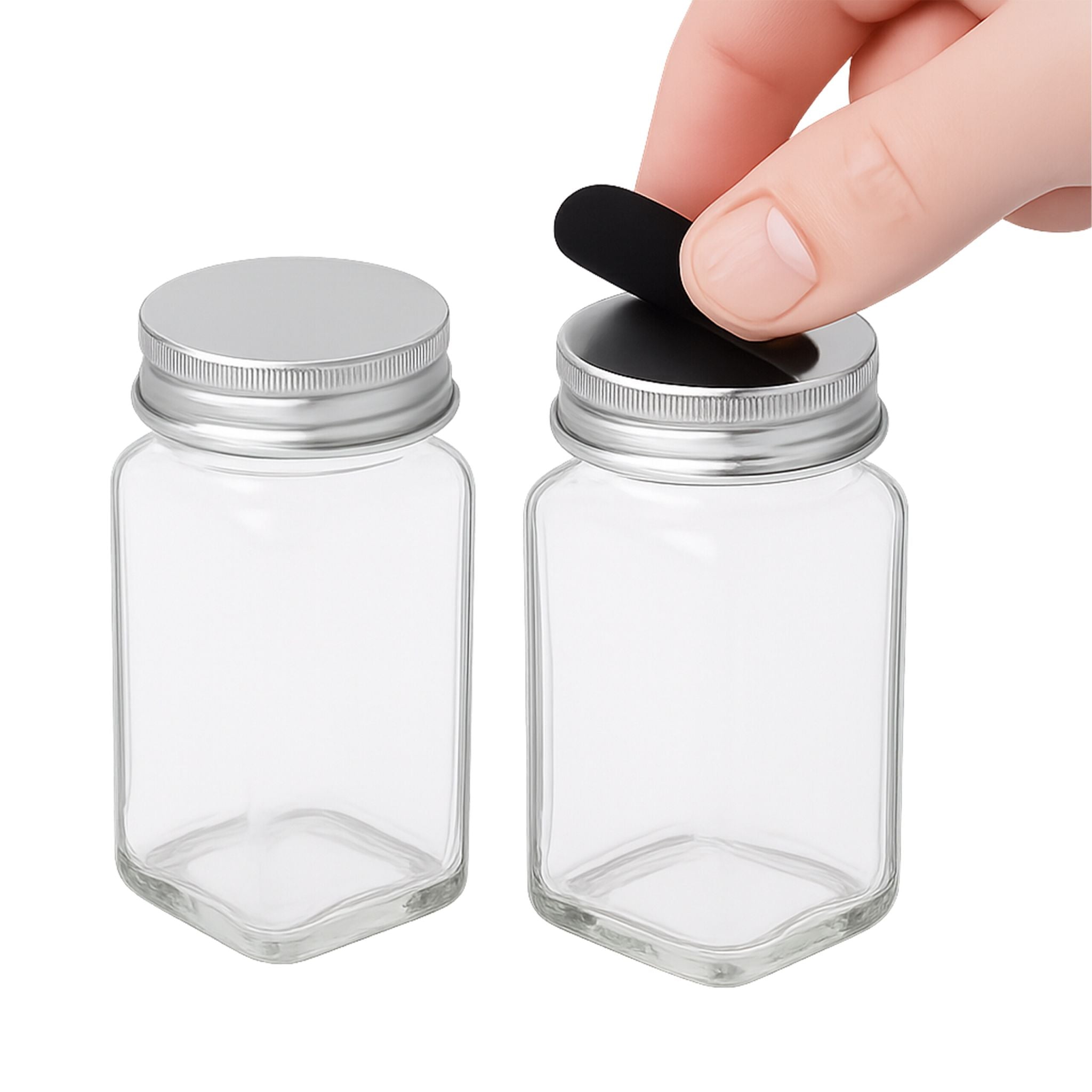 Gewürzregal Bambus mit Gläsern Hellbraun-Silber-Transparent von Relaxdays
