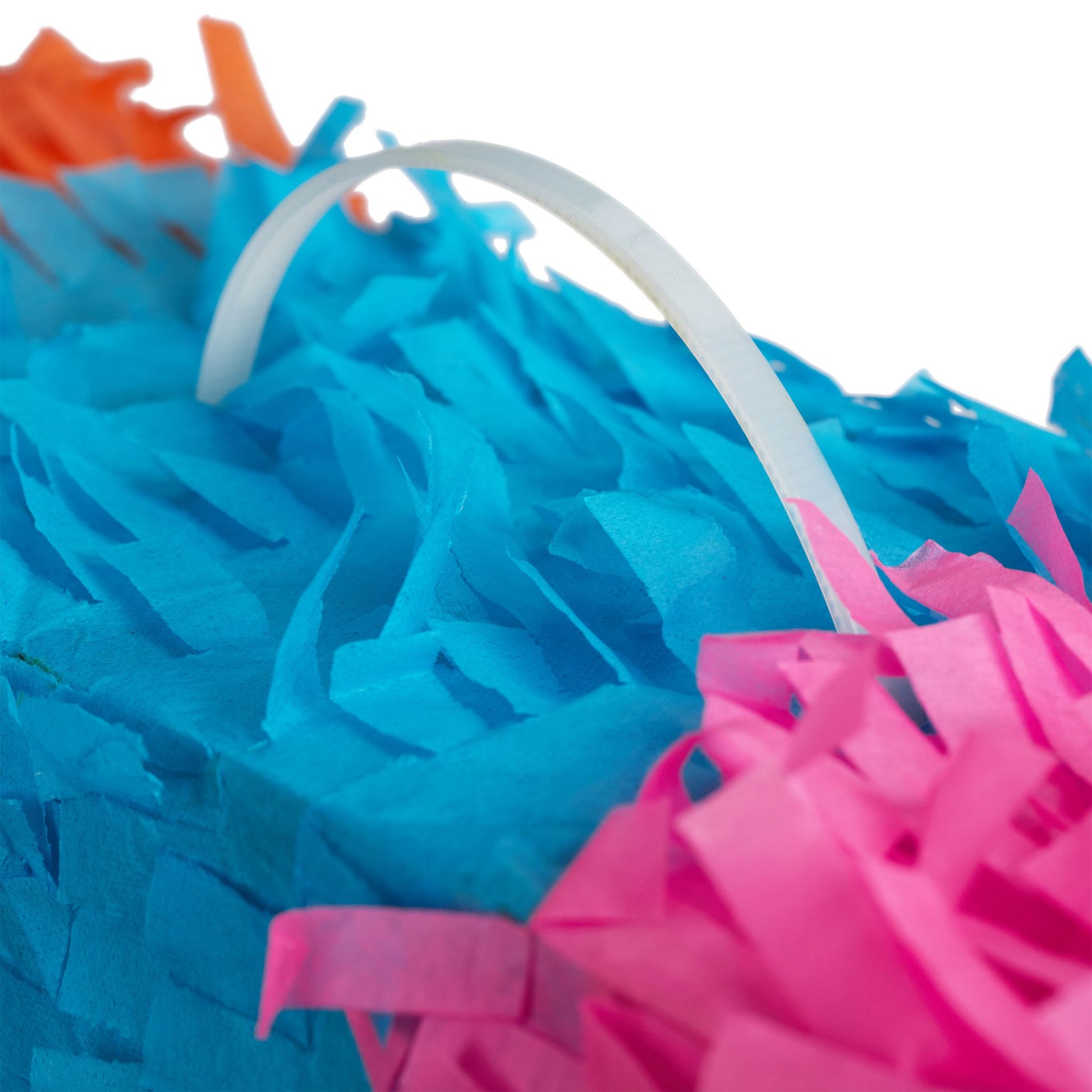 Pinata Zahl mit Stab und Maske Blau-Orange-Rosa von Relaxdays