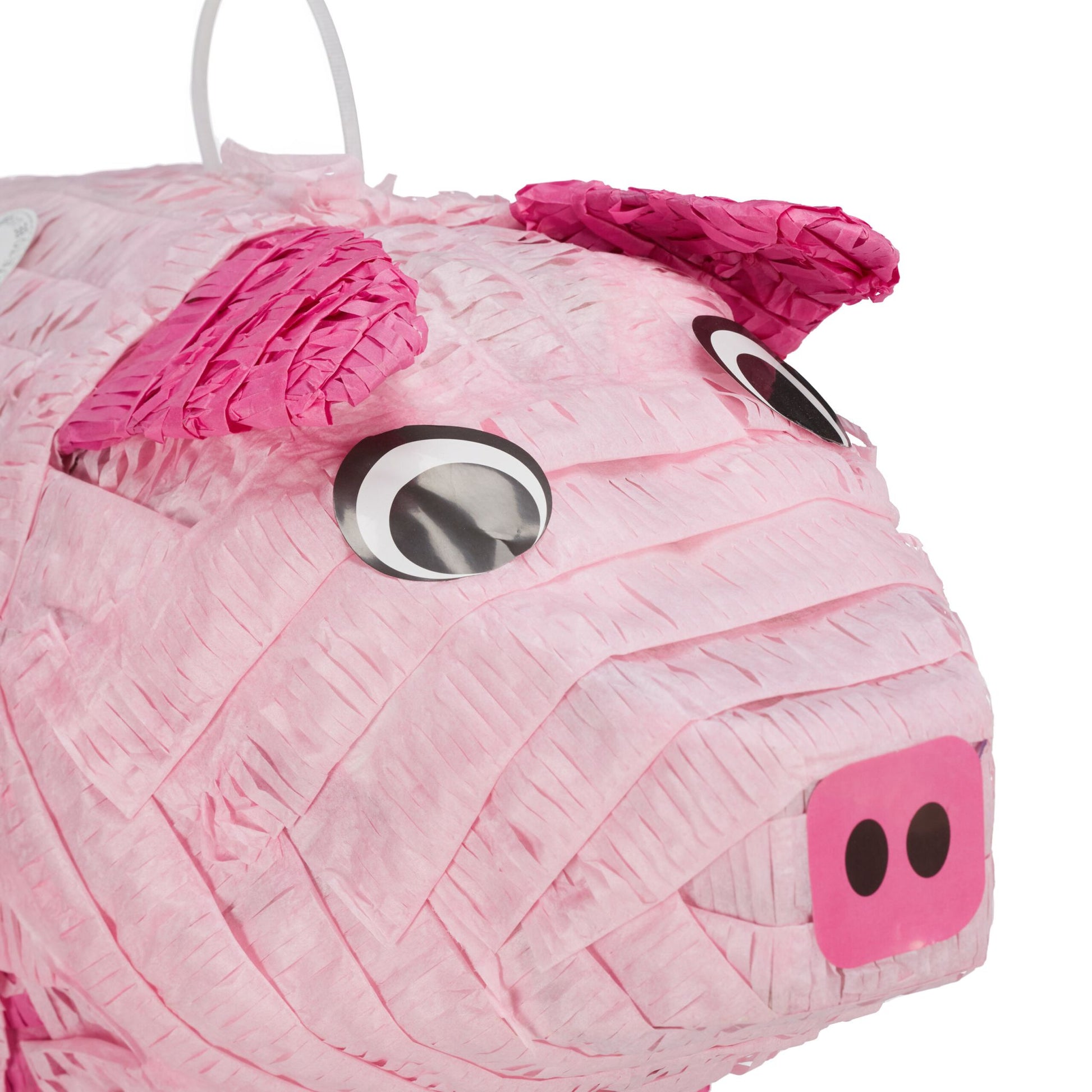 Pinata Schwein mit Stab und Maske Pink-Rosa von Relaxdays