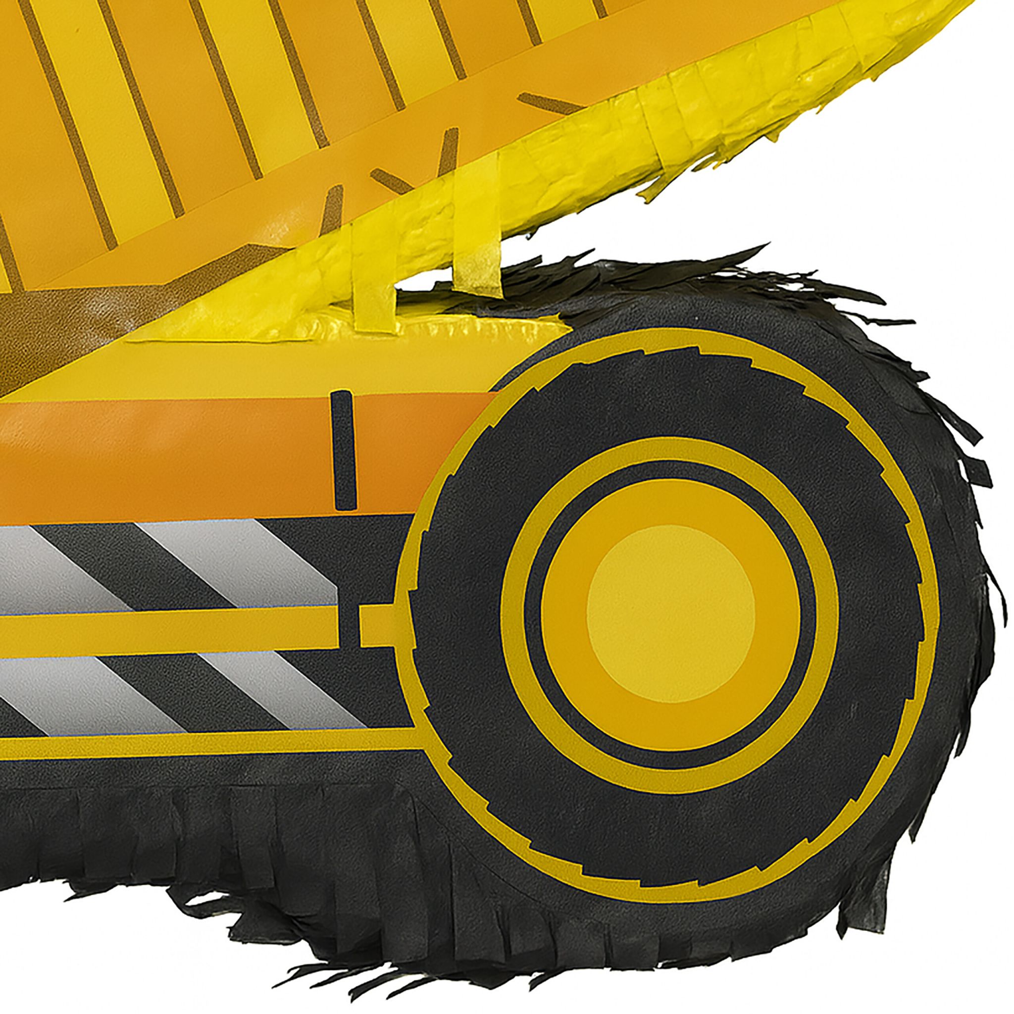 Pinata Baustelle mit Stab & Maske Gelb-Orange-Schwarz von Relaxdays
