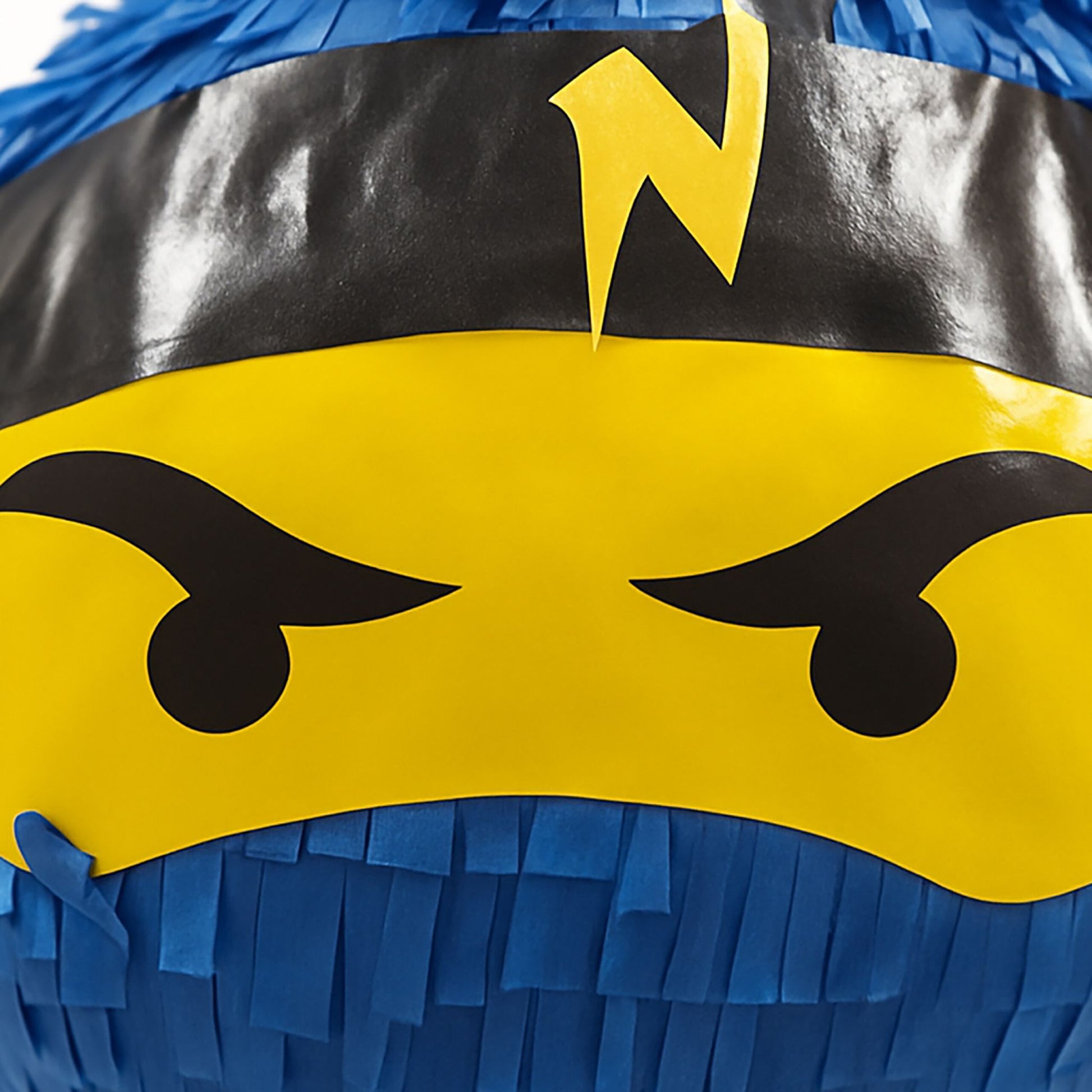 Pinata Ninja mit Stab & Maske Blau-Gelb-Schwarz von Relaxdays