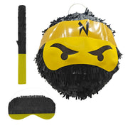 Pinata Ninja mit Stab & Maske Gelb-Schwarz von Relaxdays