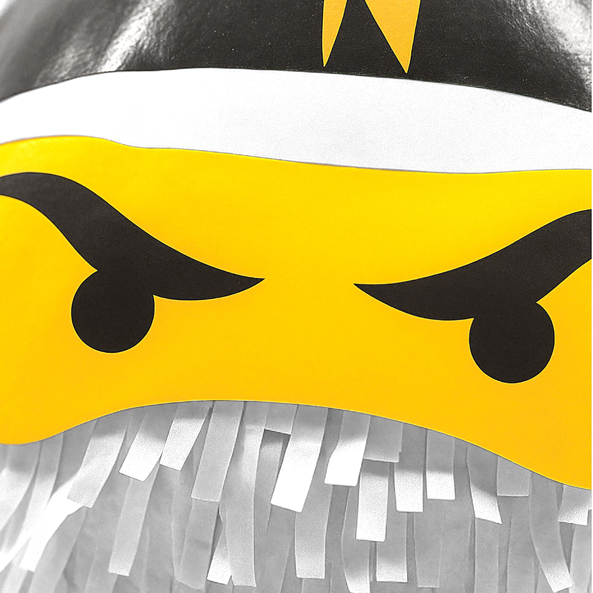 Pinata Ninja mit Stab & Maske Weiss-Gelb-Schwarz von Relaxdays