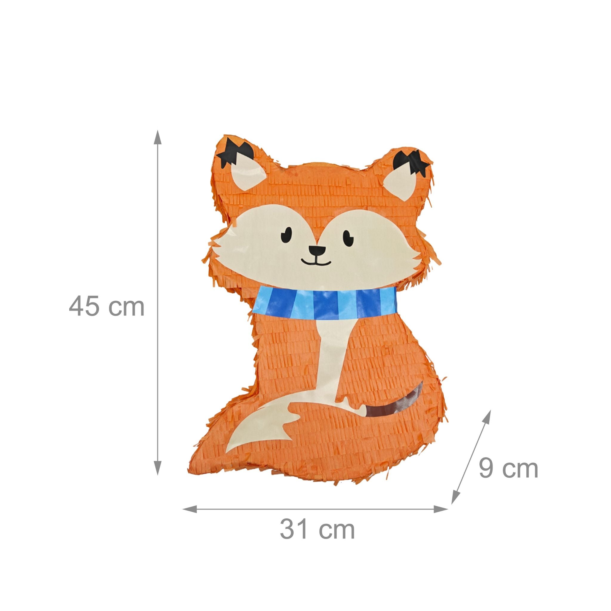 Pinata Fuchs mit Stab und Maske Orange von Relaxdays