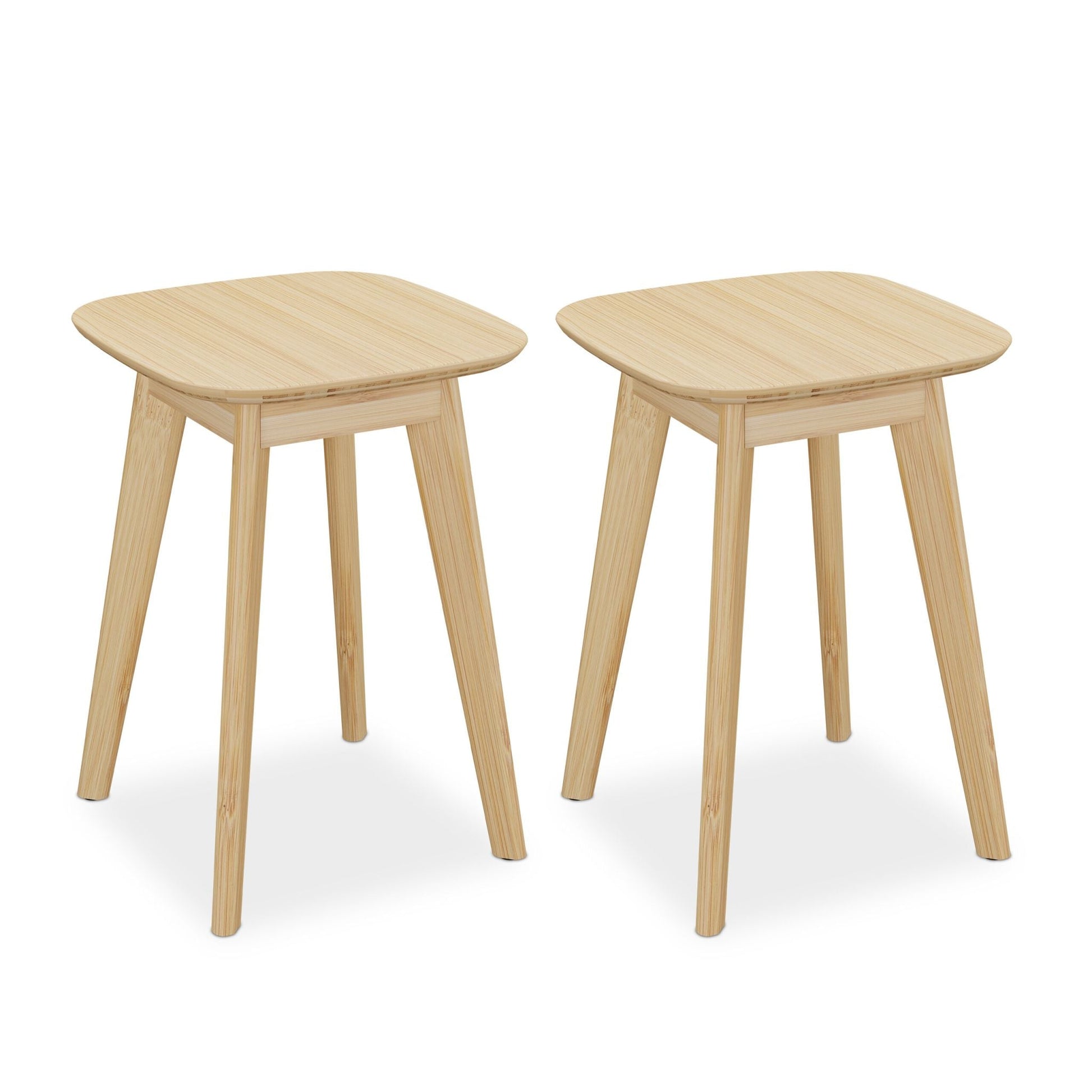 Esszimmerhocker Bambus 2er-Set Hellbraun von Relaxdays