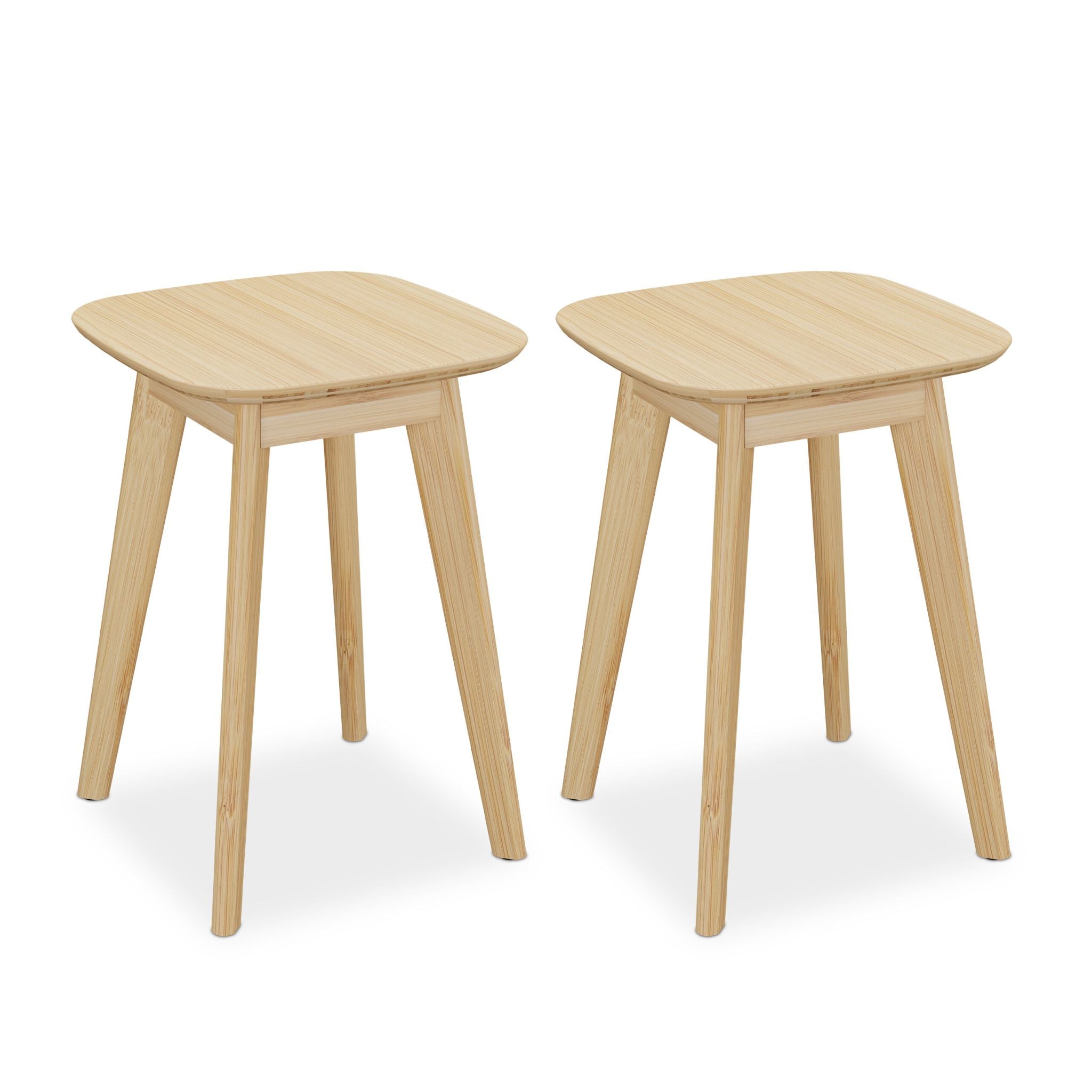 Esszimmerhocker Bambus 2er-Set Hellbraun von Relaxdays