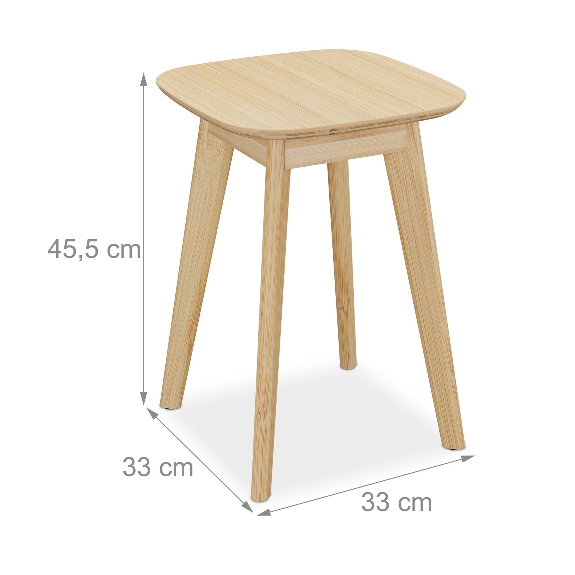 Esszimmerhocker Bambus 2er-Set Hellbraun von Relaxdays