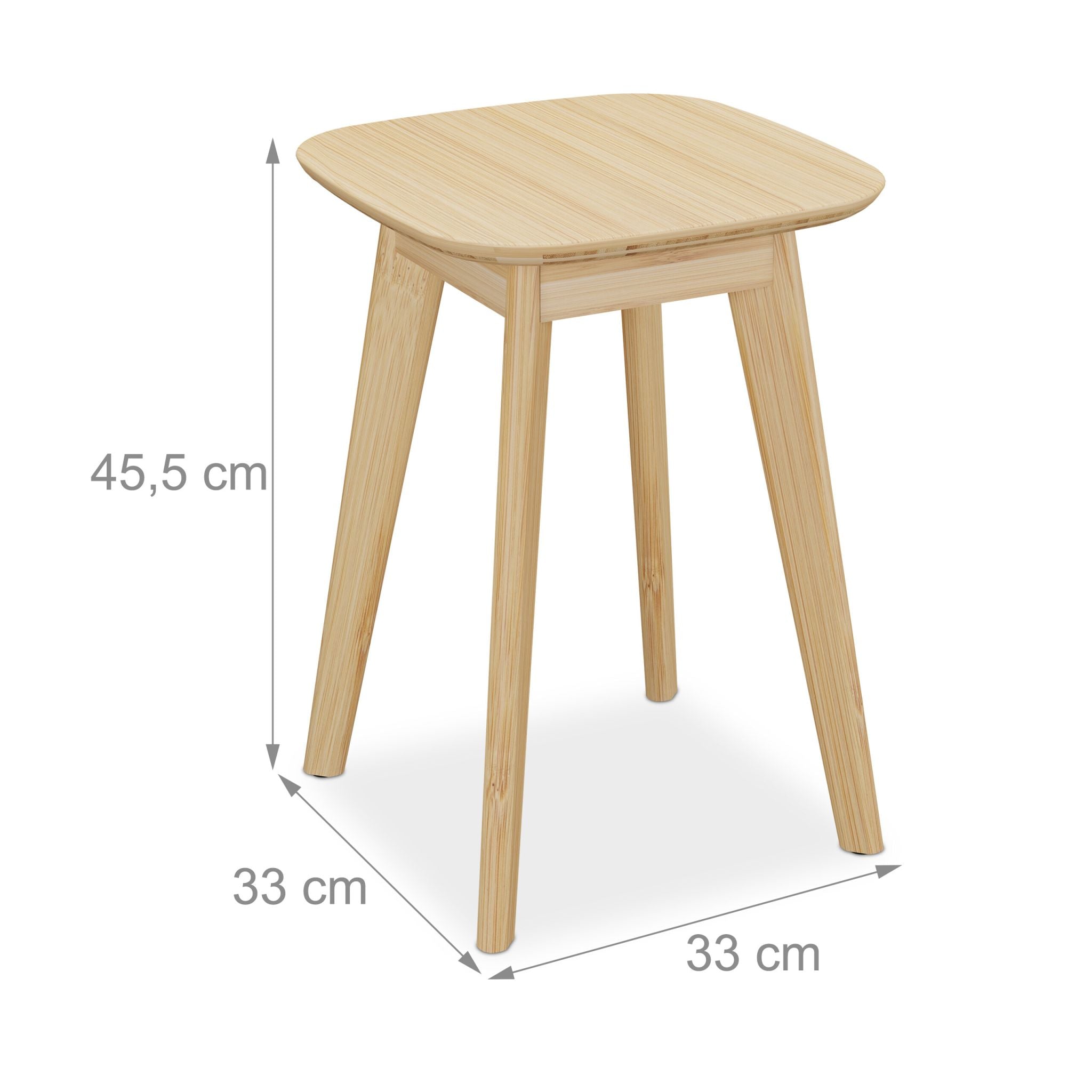 Esszimmerhocker Bambus 2er-Set Hellbraun von Relaxdays