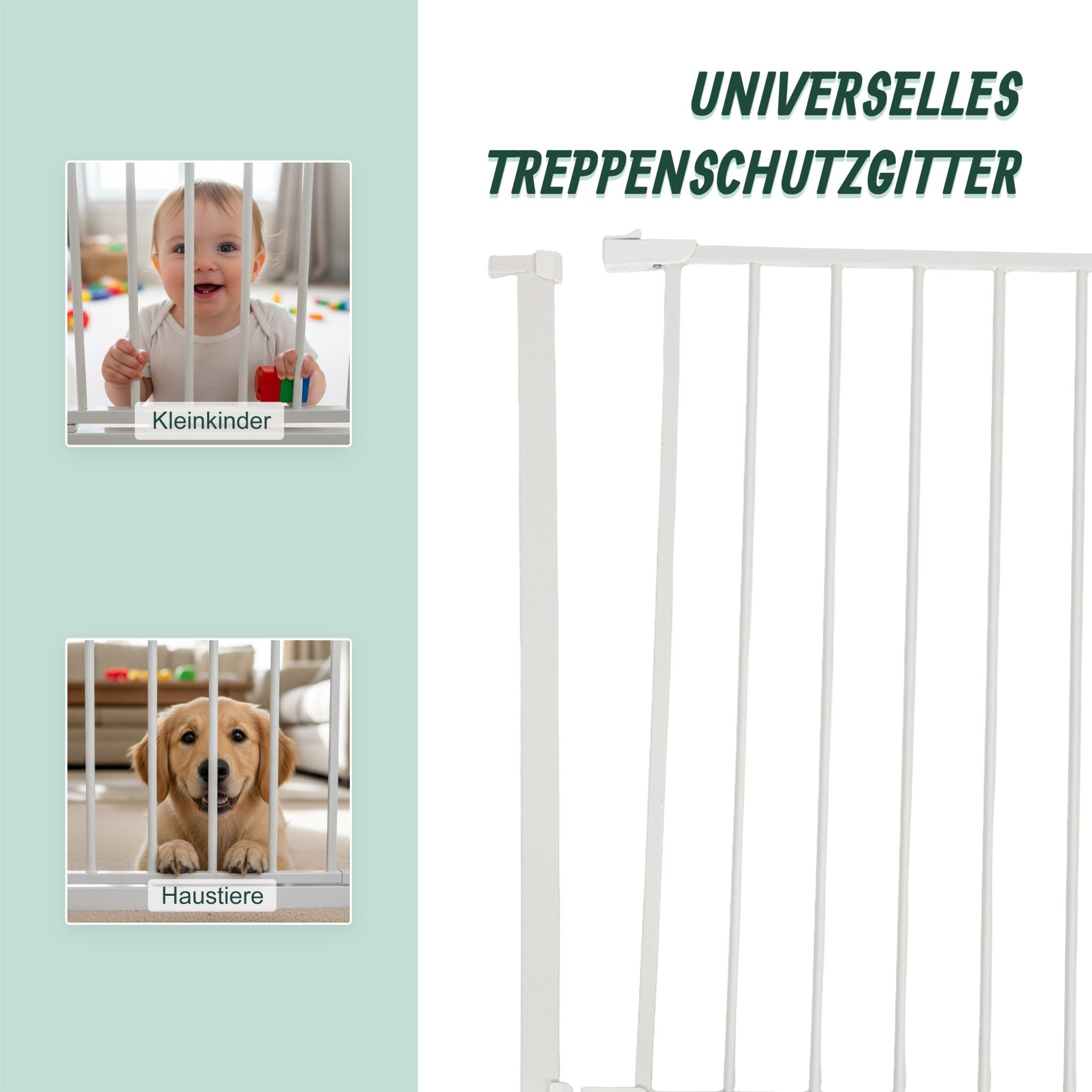 Treppenschutzgitter 75–100cm Weiss
