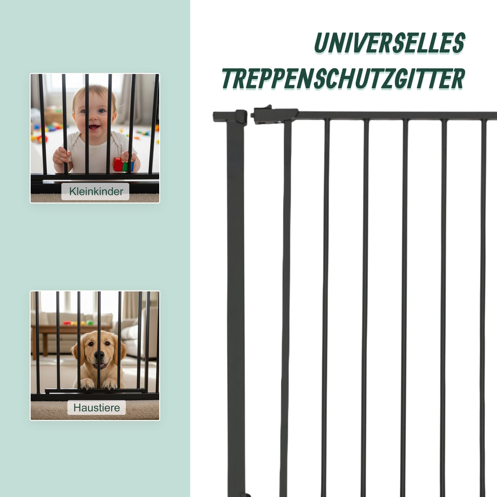 Treppenschutzgitter 75–100cm Schwarz von guteszeug.ch