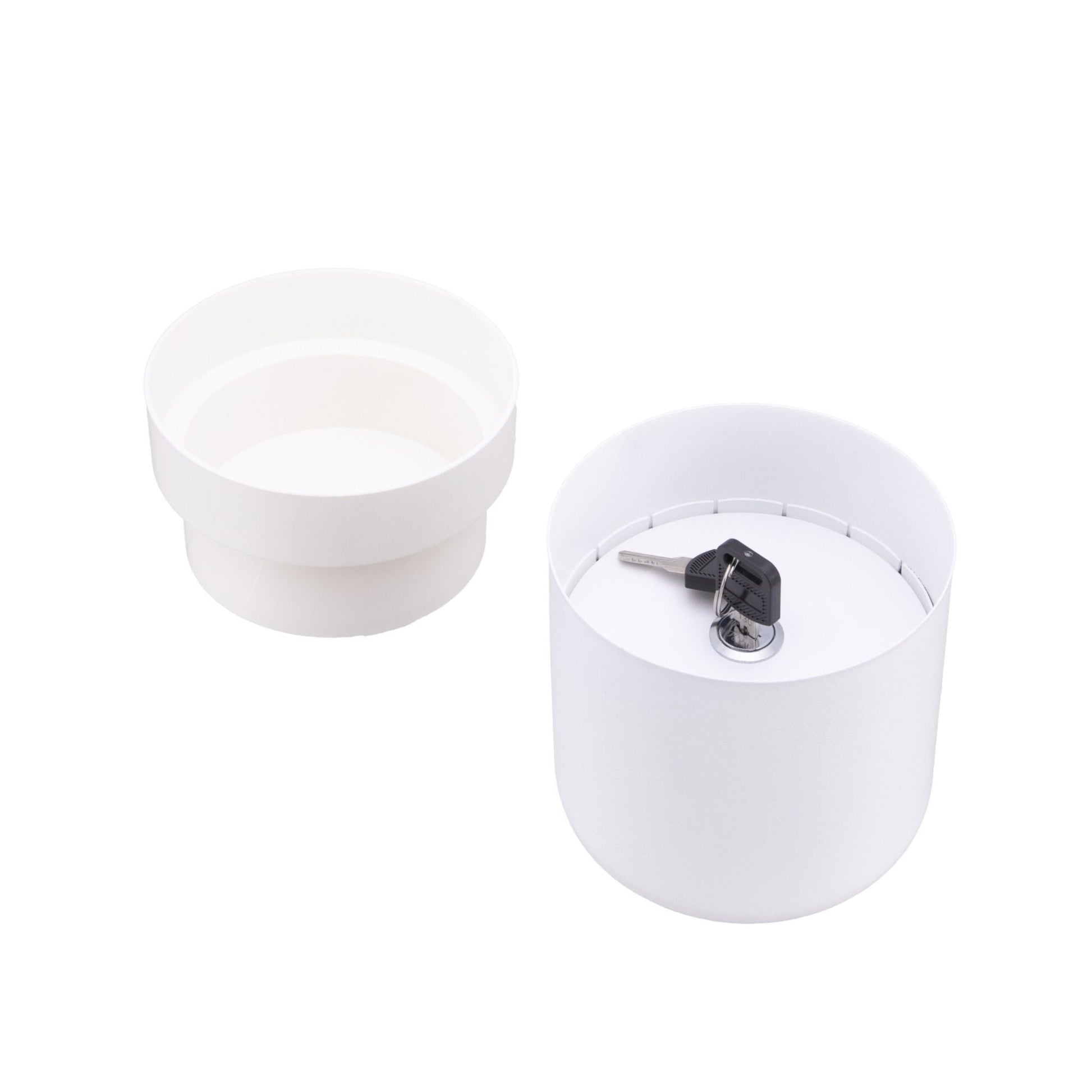 Blumentopf Safe mit 2x Schlüsseln Weiss von Relaxdays