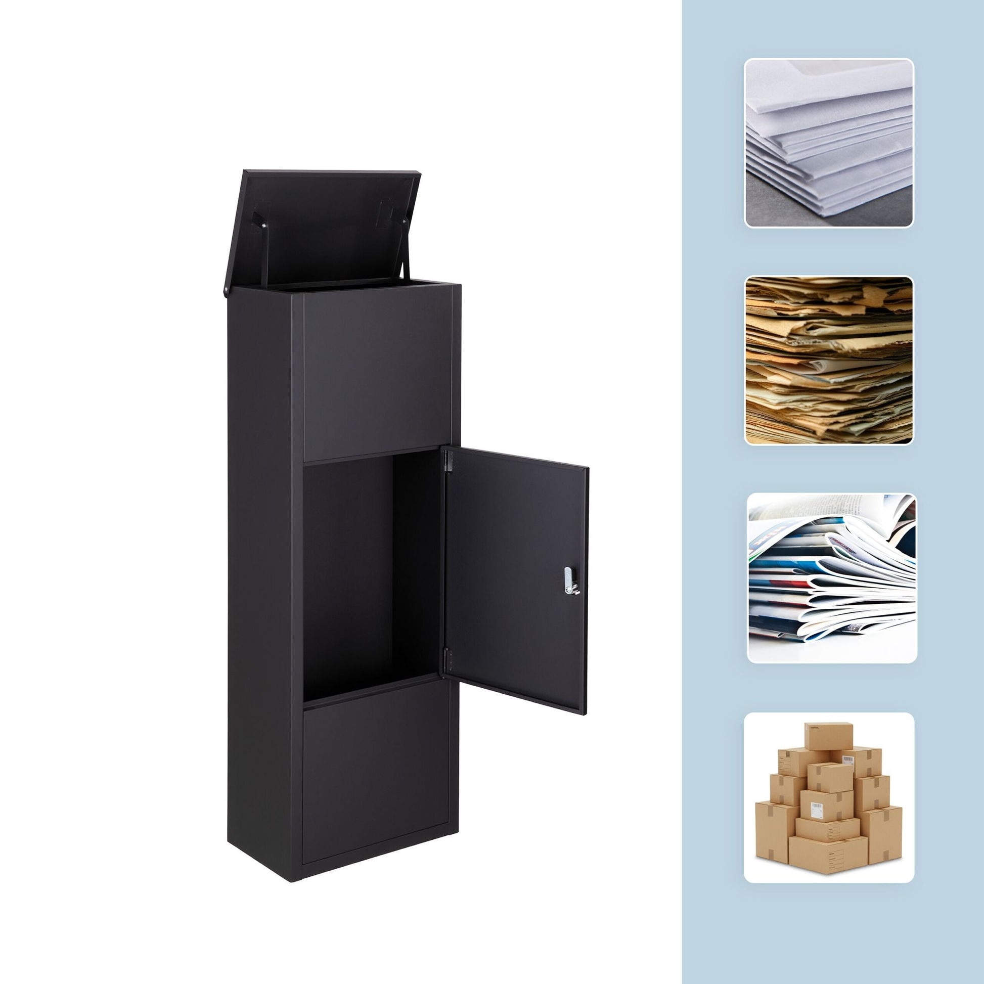 Paketbox mit 4 Schlüsseln Schwarz von Relaxdays