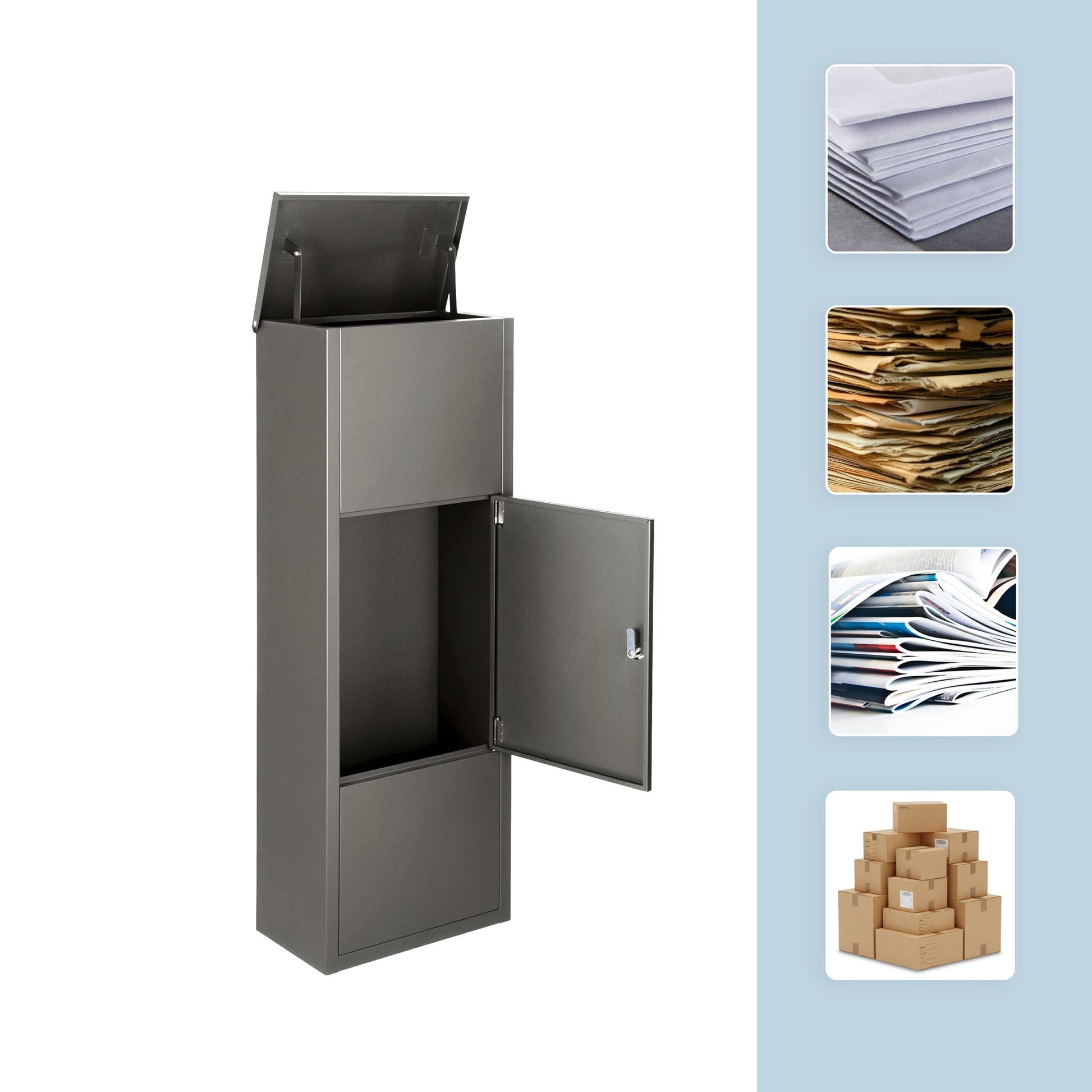Paketbox mit 4 Schlüsseln Anthrazit von Relaxdays