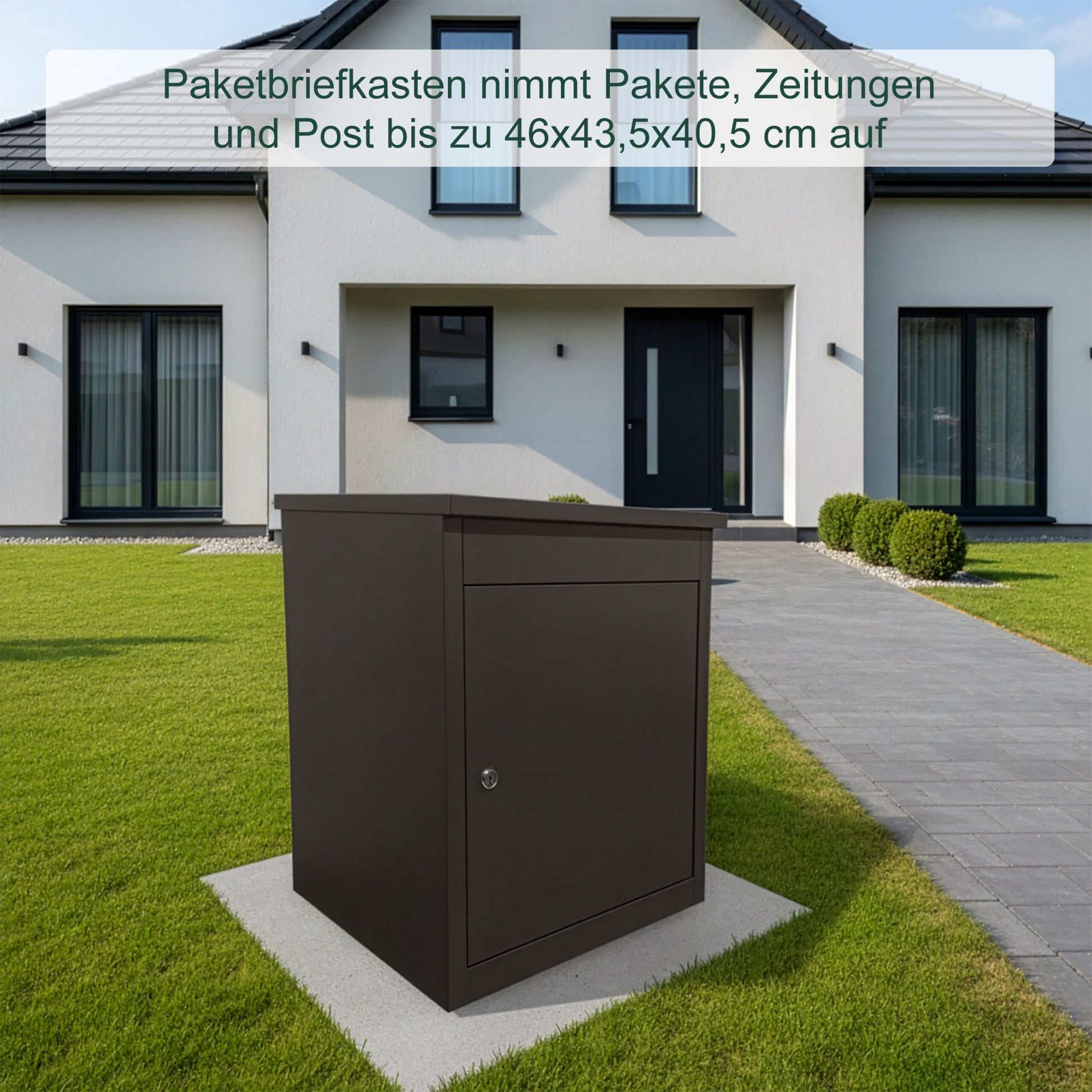 Paketbox für Boden- & Wandmontage Schwarz von Relaxdays