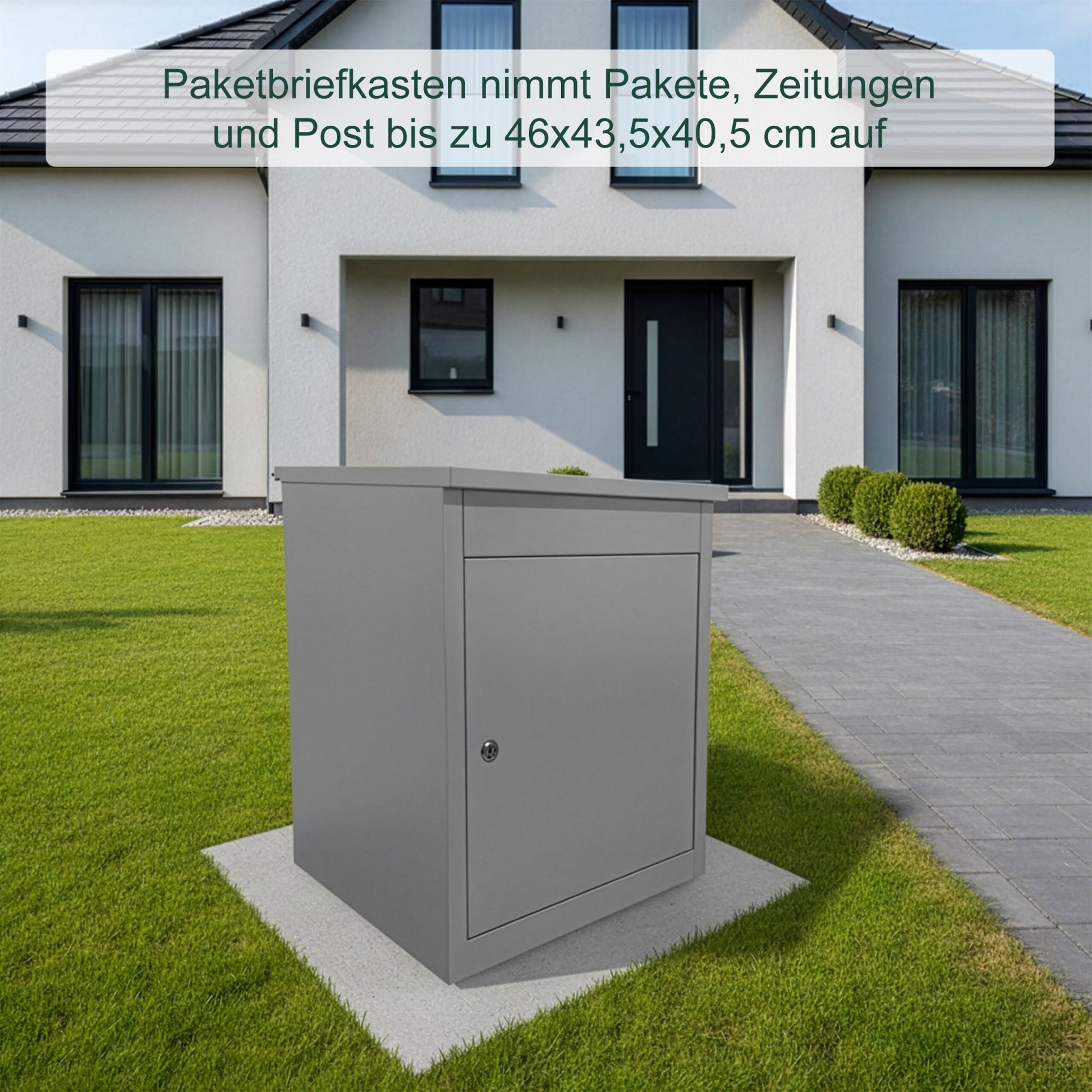 Paketbox für Boden- & Wandmontage Anthrazit von Relaxdays
