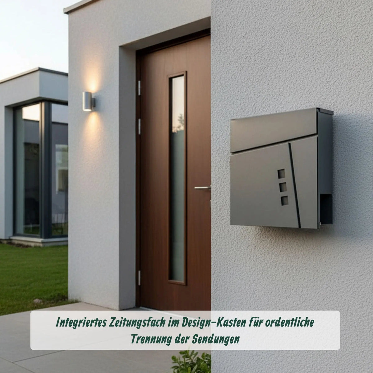 Briefkasten mit Zeitungsfach Anthrazit von Relaxdays