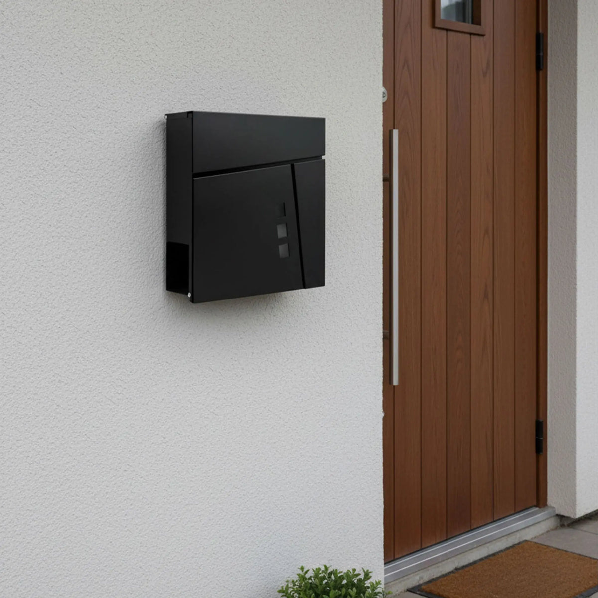 Briefkasten mit Zeitungsfach Schwarz von Relaxdays