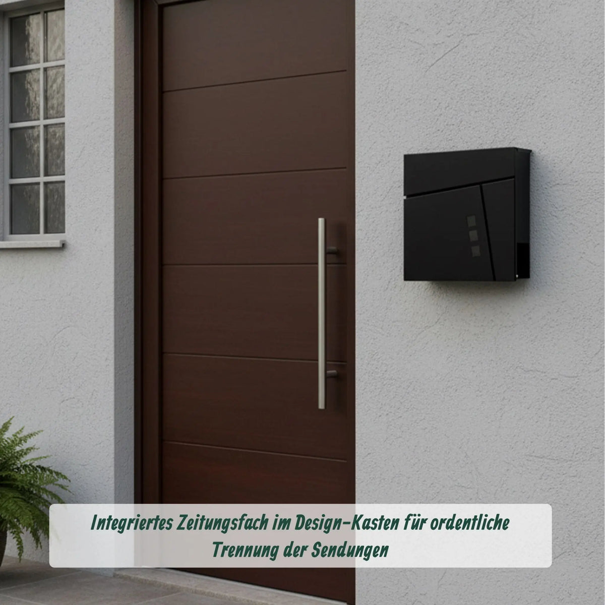 Briefkasten mit Zeitungsfach Schwarz von Relaxdays